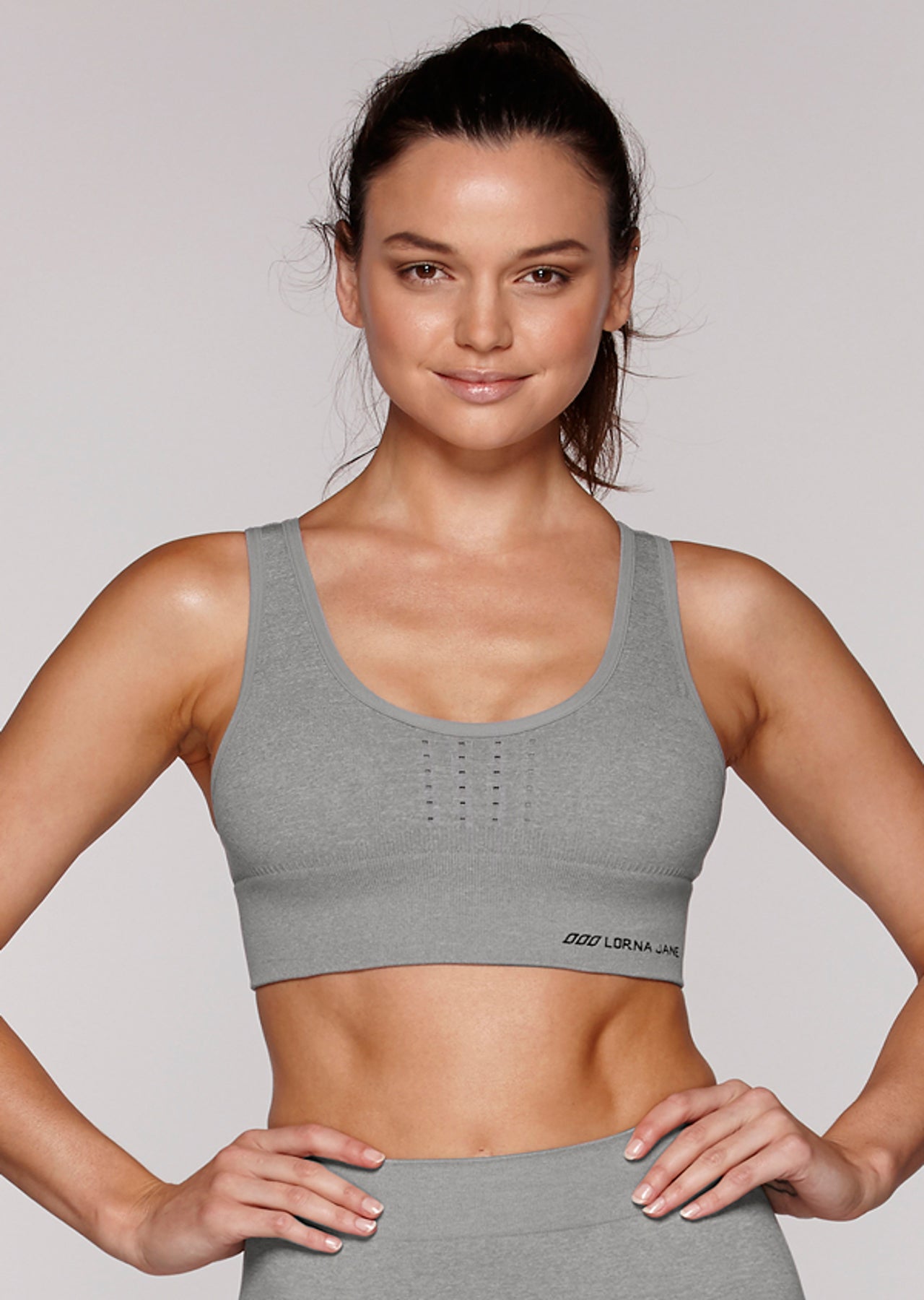Lorna Jane Rio Seamless Sports Bra - Grey Marl