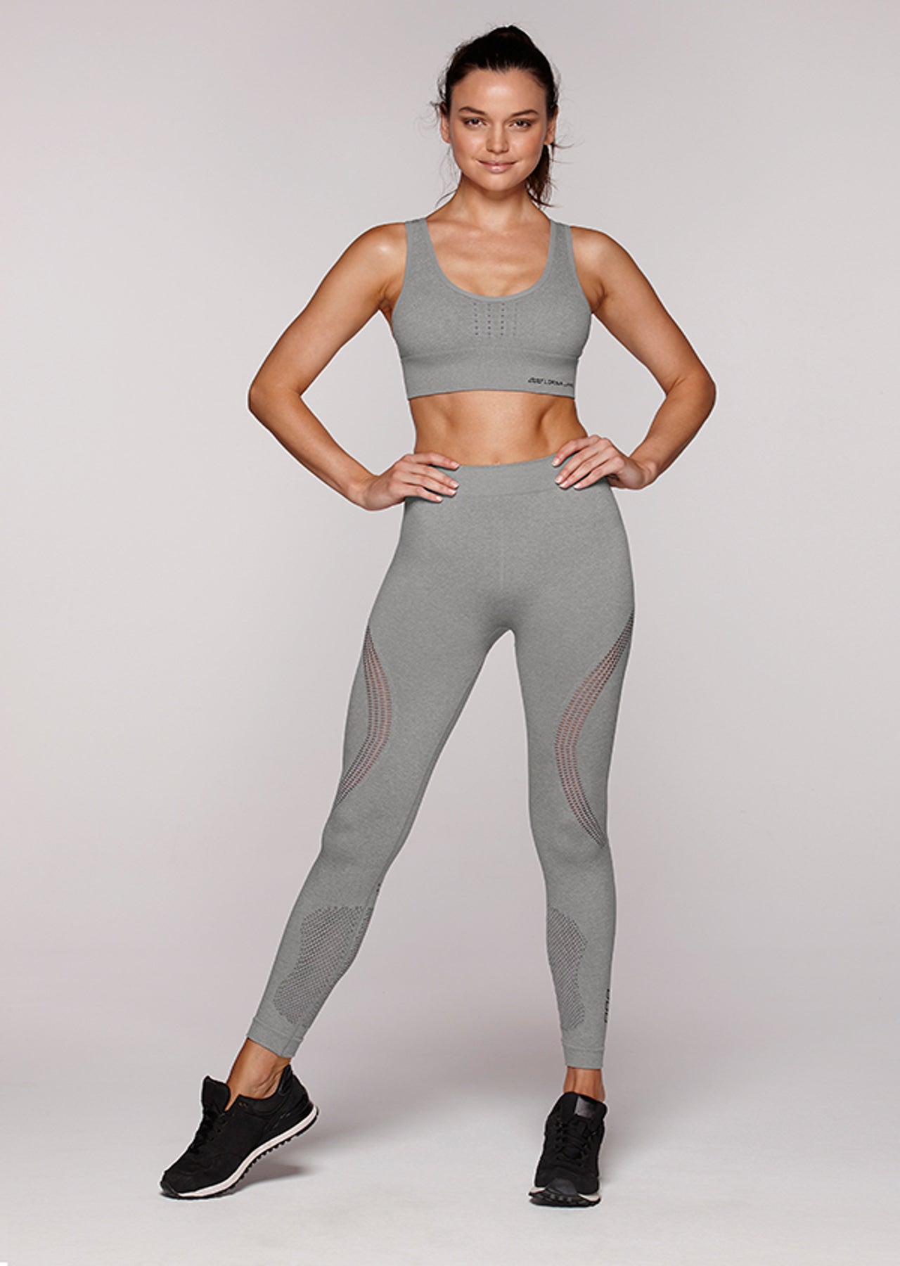 Lorna Jane Rio Seamless Sports Bra - Grey Marl