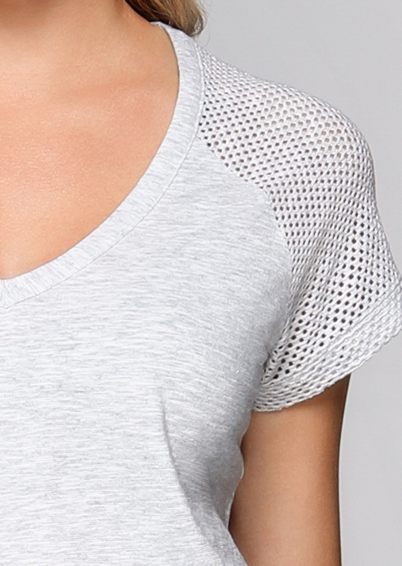 Lorna Jane Rival S/Slv T-Shirt - Light Grey Marl