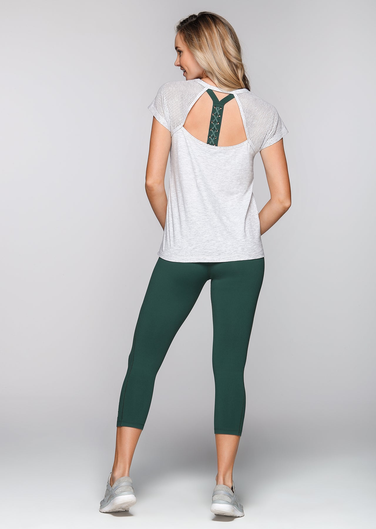 Lorna Jane Rival S/Slv T-Shirt - Light Grey Marl