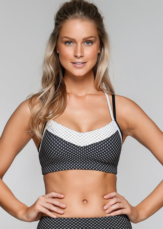 Lorna Jane Rocky Sports Bra - Black/White