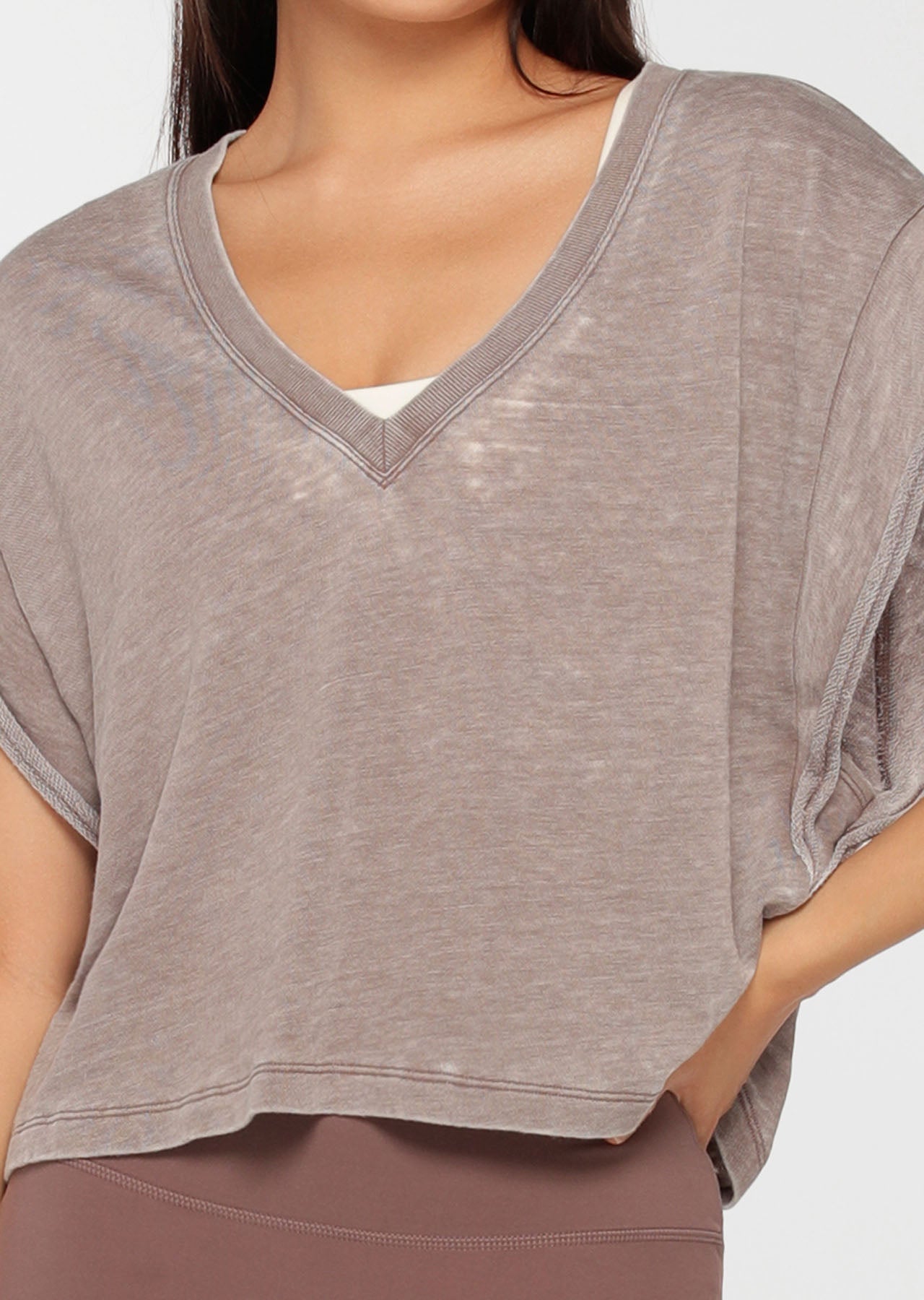 Lorna Jane Rumble Muscle Tee - Washed Stone