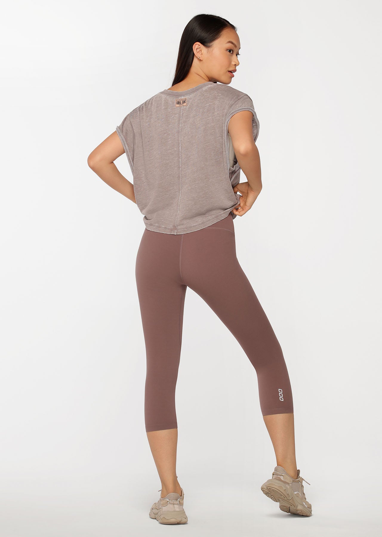 Lorna Jane Rumble Muscle Tee - Washed Stone