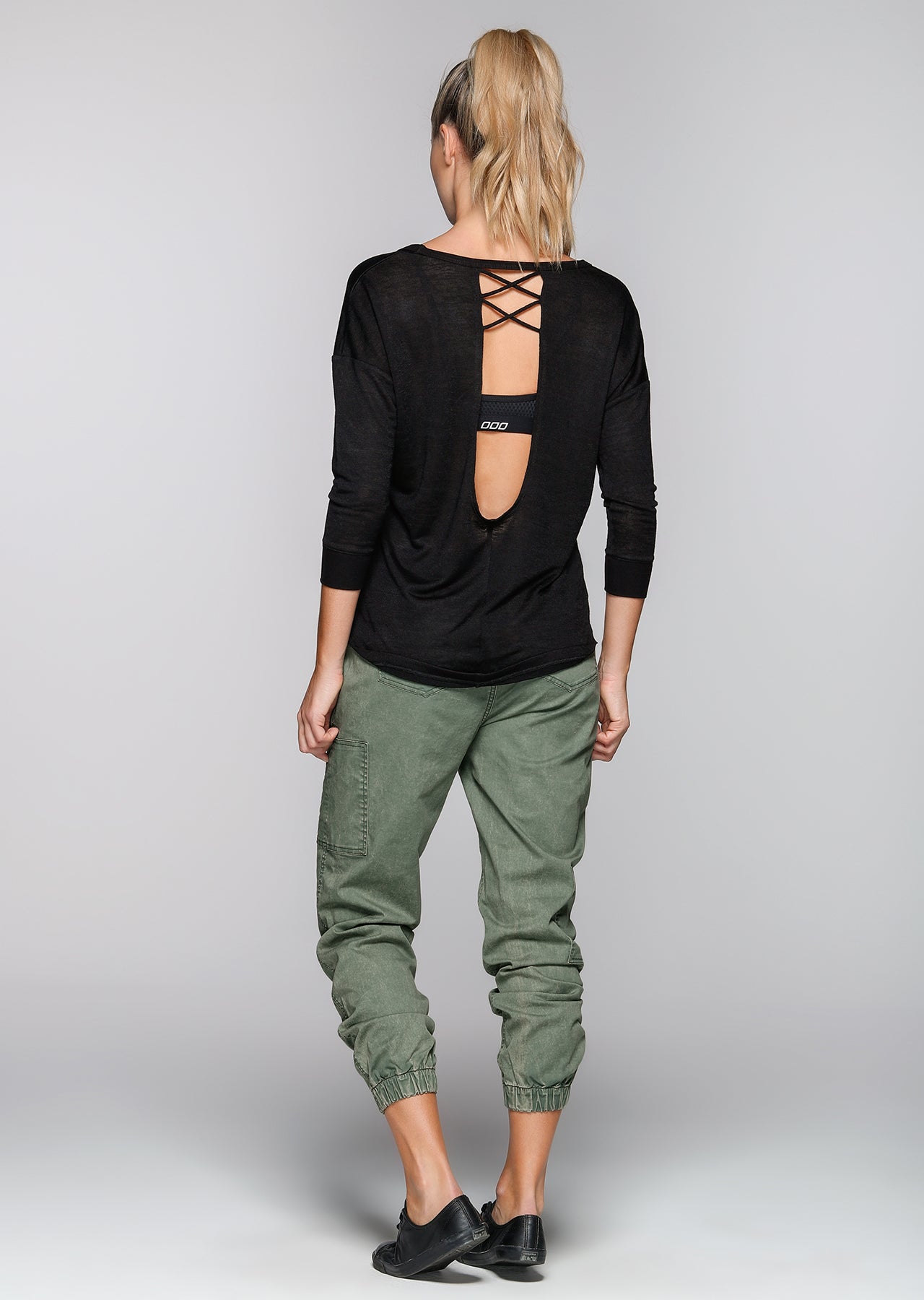 Lorna Jane Salton Lifestyle 3/4 Top - Black