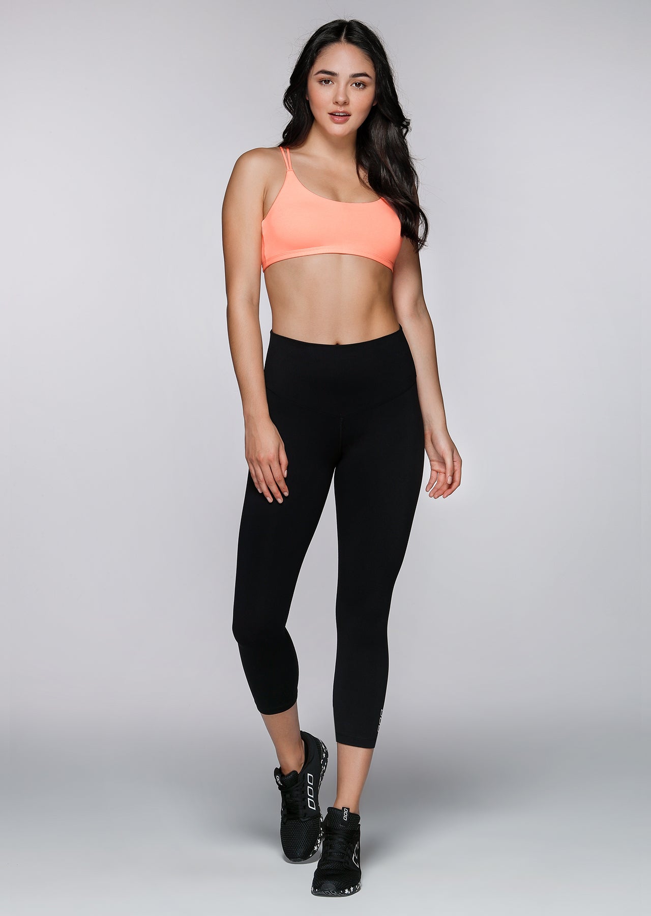Lorna Jane Sand Sprint Sports Bra - Neon Peach Melba Marl