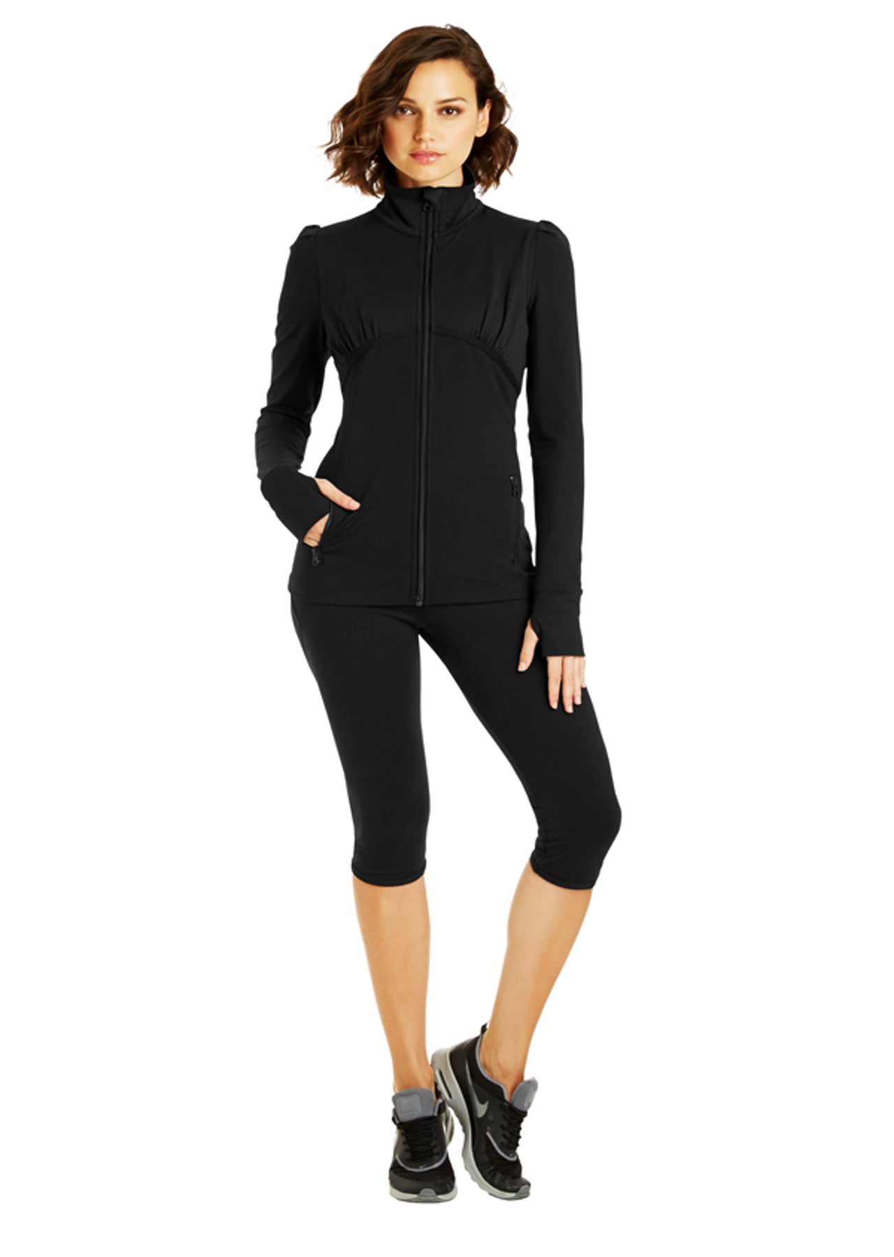 Lorna Jane Saya Excel Zip Through - Black
