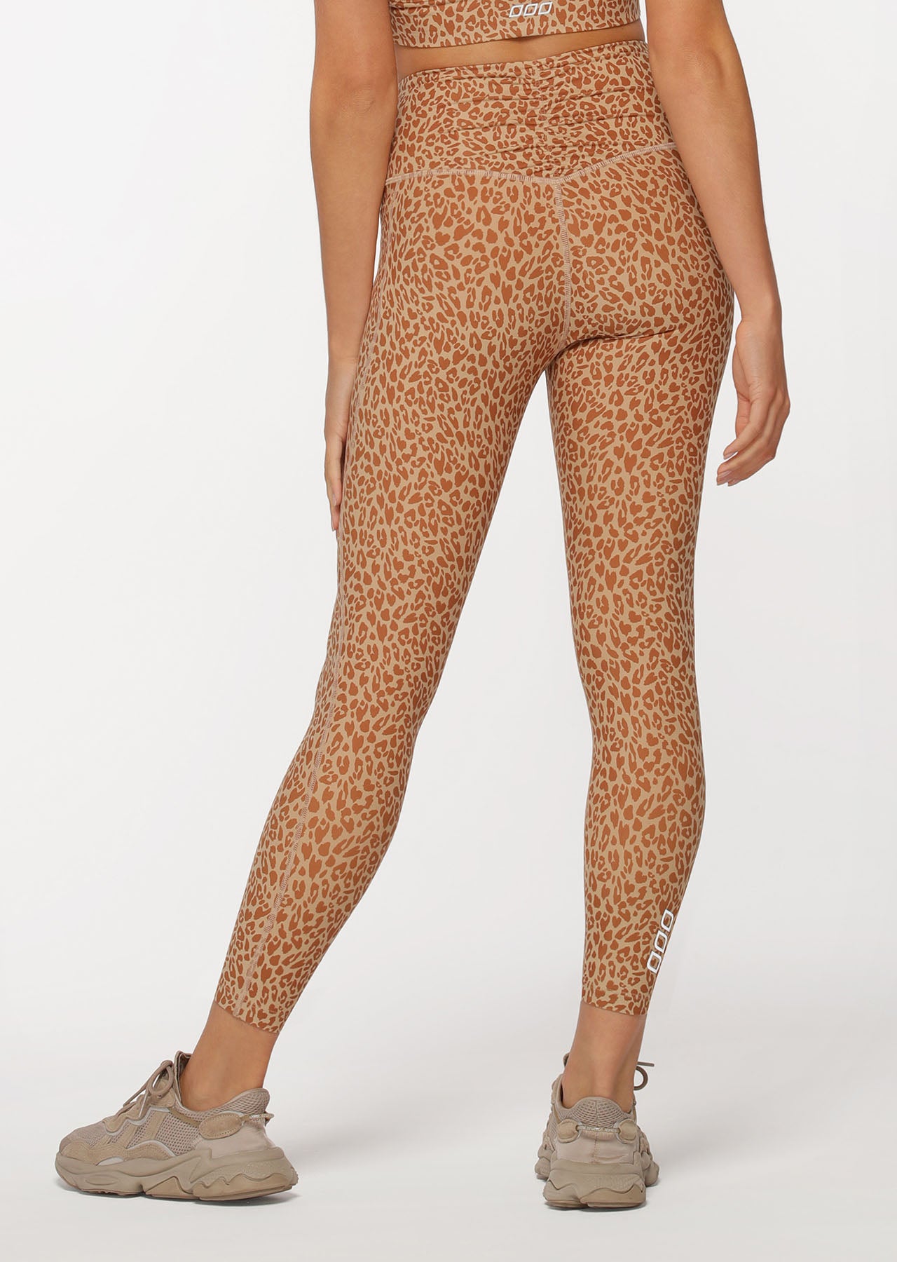 Lorna Jane Scrunch Back Ankle Biter Leggings - Micro Leopard Print