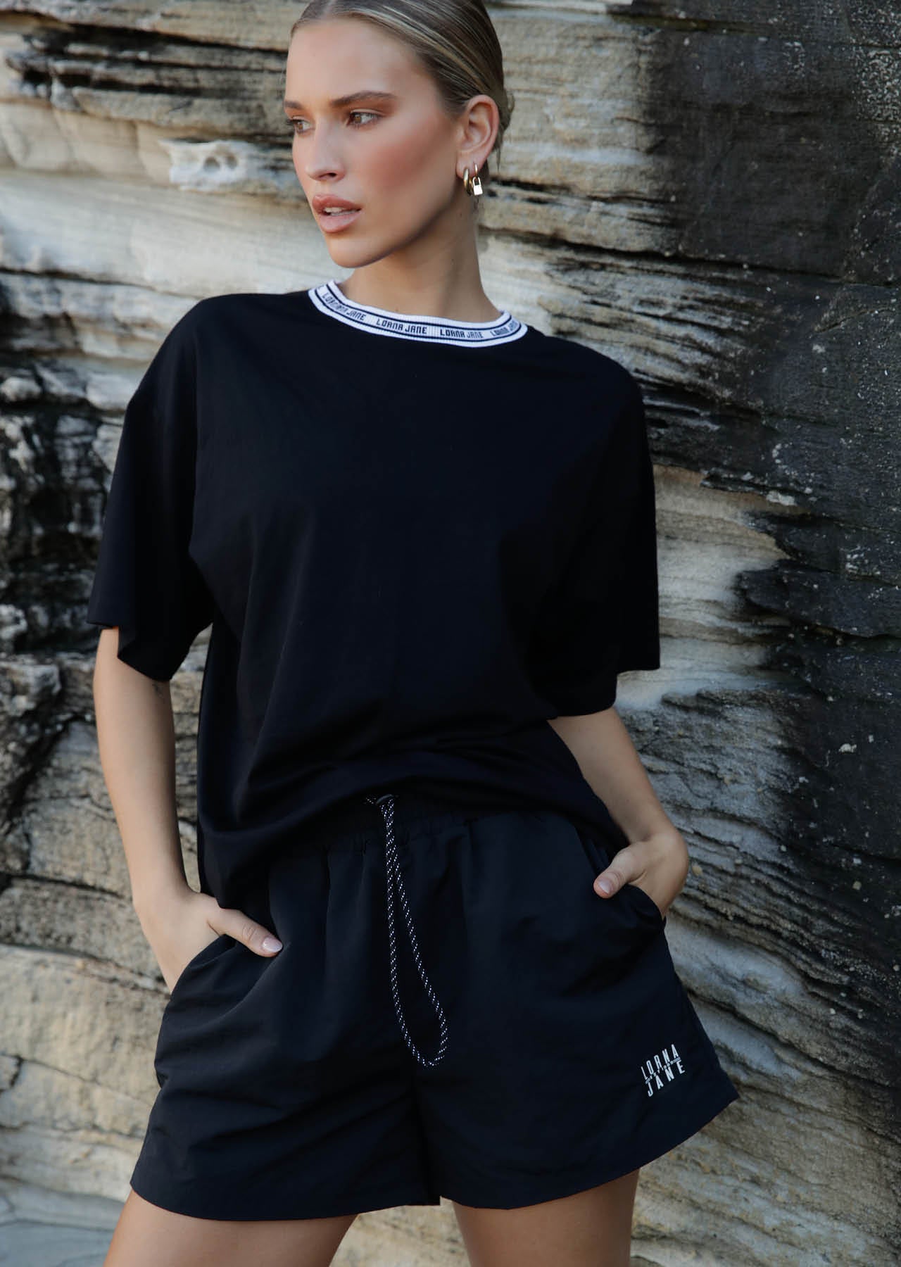 Lorna Jane Serene Boyfriend Tee - Black