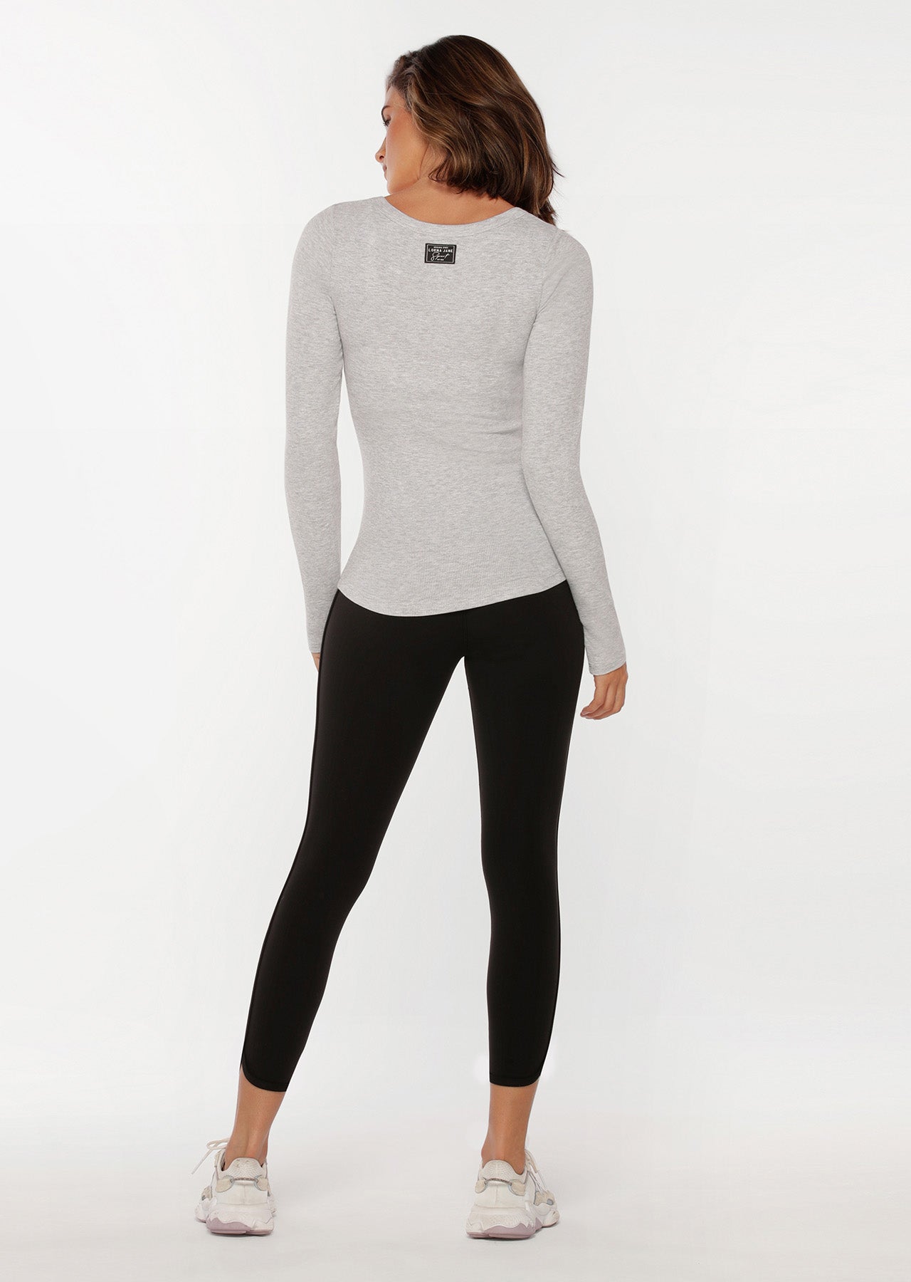 Lorna Jane Serene Long Sleeve Top - Light Grey Marl