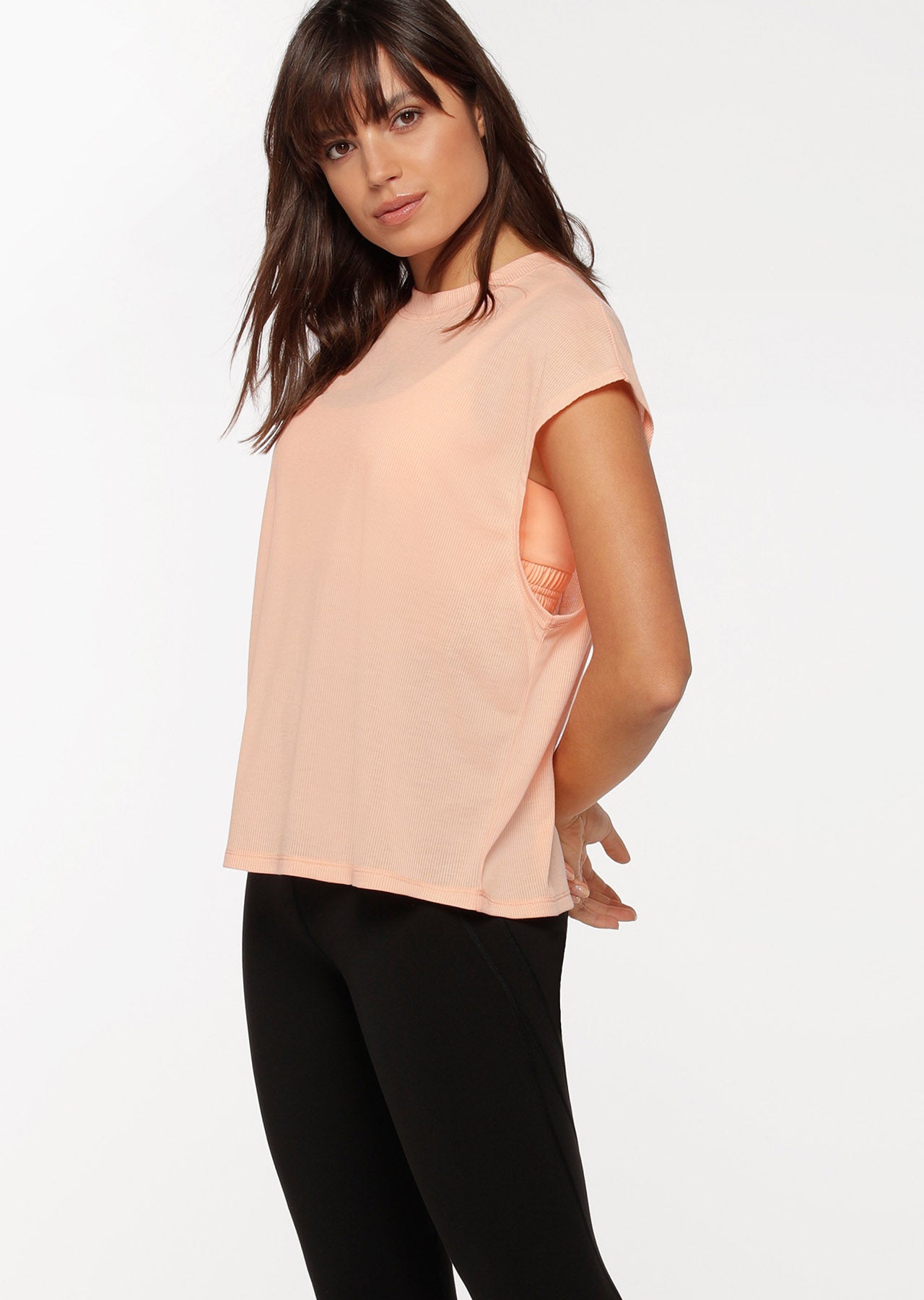 Lorna Jane Serenity Rib Tank - Peachy Keen