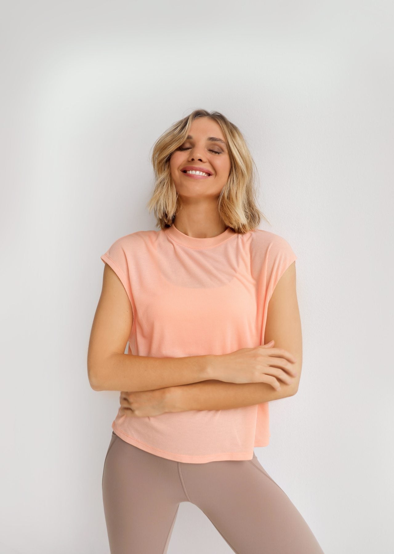 Lorna Jane Serenity Rib Tank - Peachy Keen