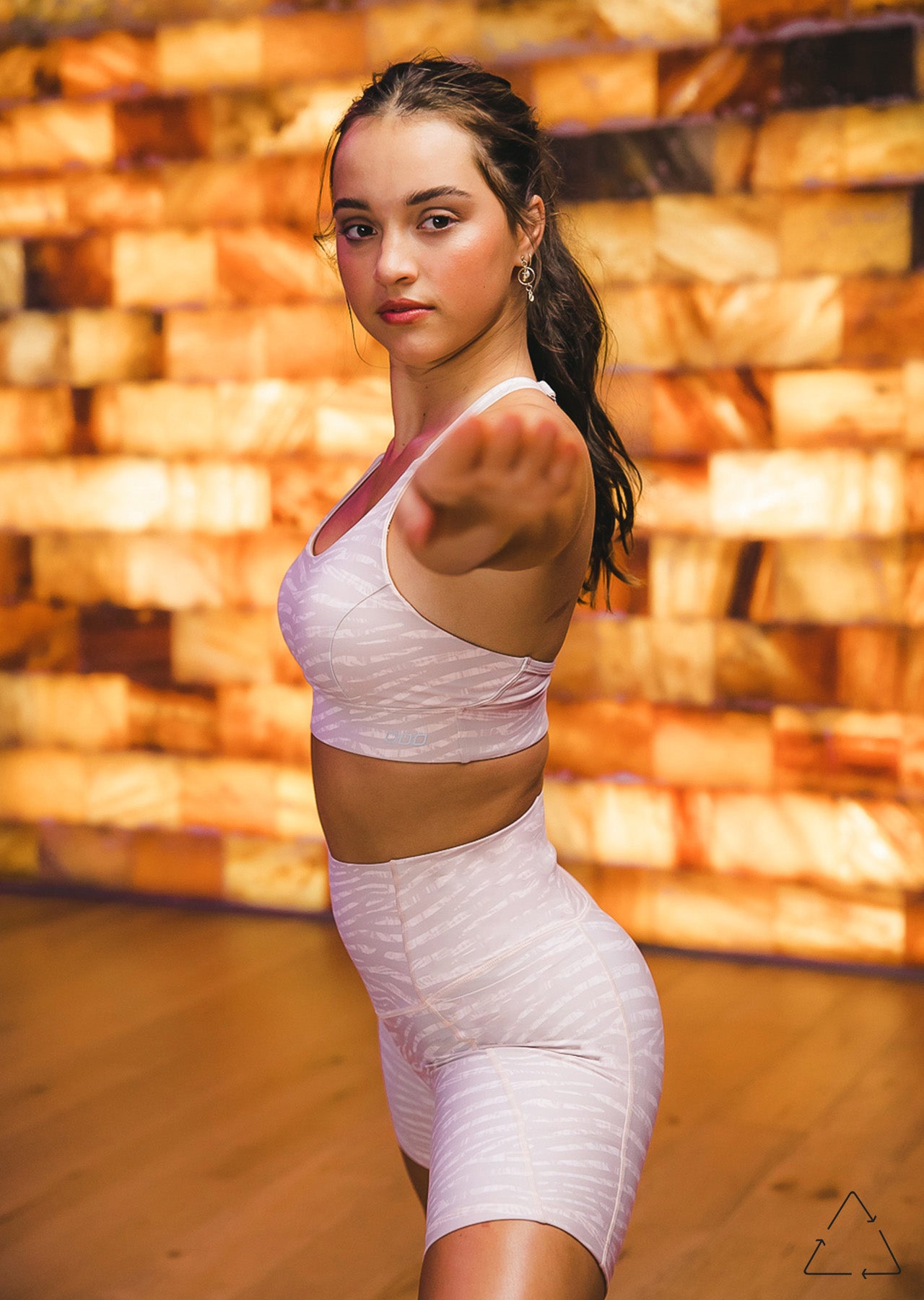 Lorna Jane Shape And Support Bike Shorts - Neutral Safari Print