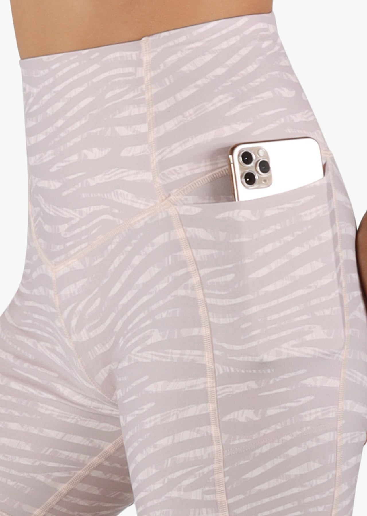 Lorna Jane Shape And Support Bike Shorts - Neutral Safari Print