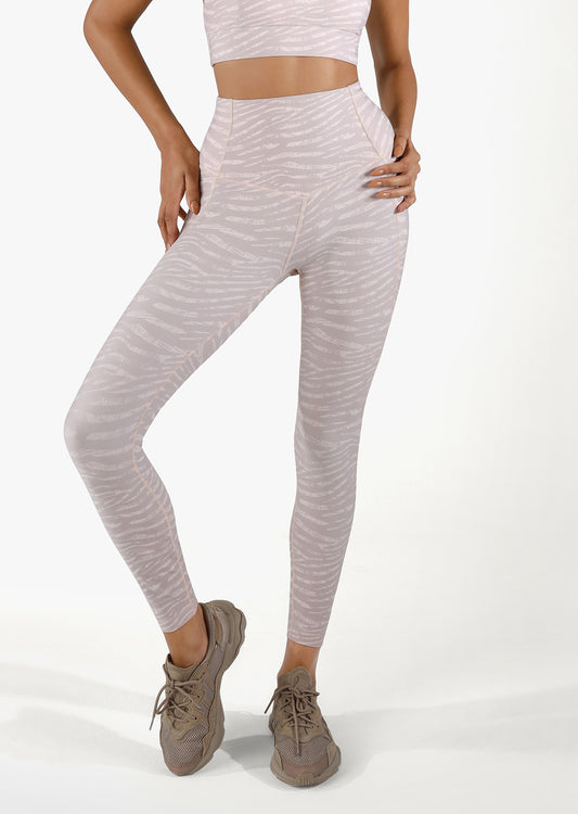 Lorna Jane Shape And Support Recycled Ankle Biter Leggings - Neutral Safari Print