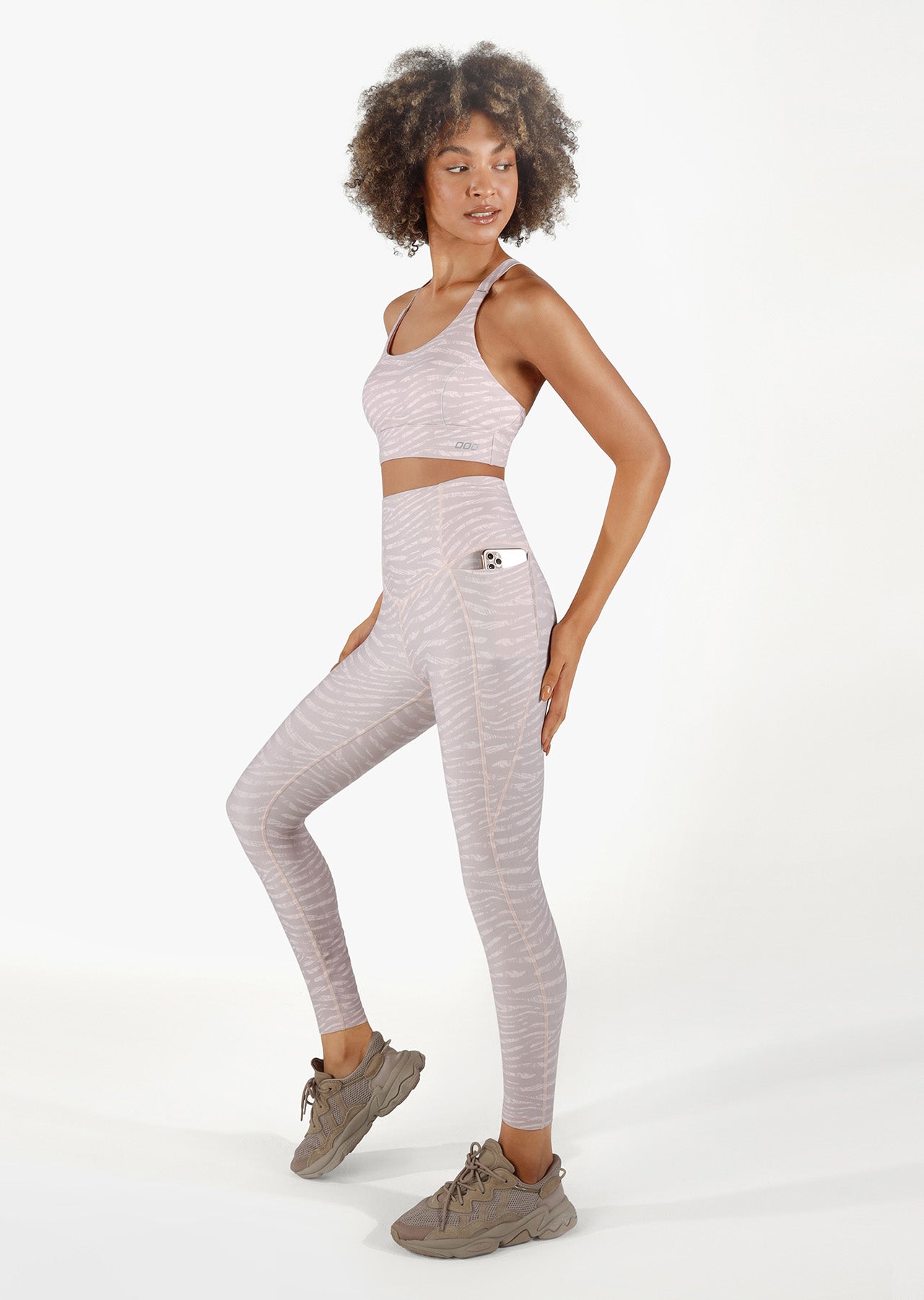 Lorna Jane Shape And Support Recycled Ankle Biter Leggings - Neutral Safari Print