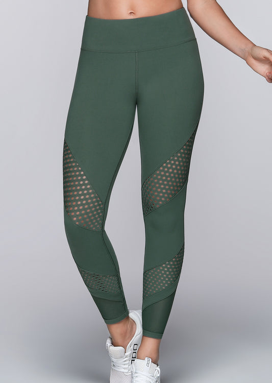 Lorna Jane Shimmer Ankle Biter Tight - Military
