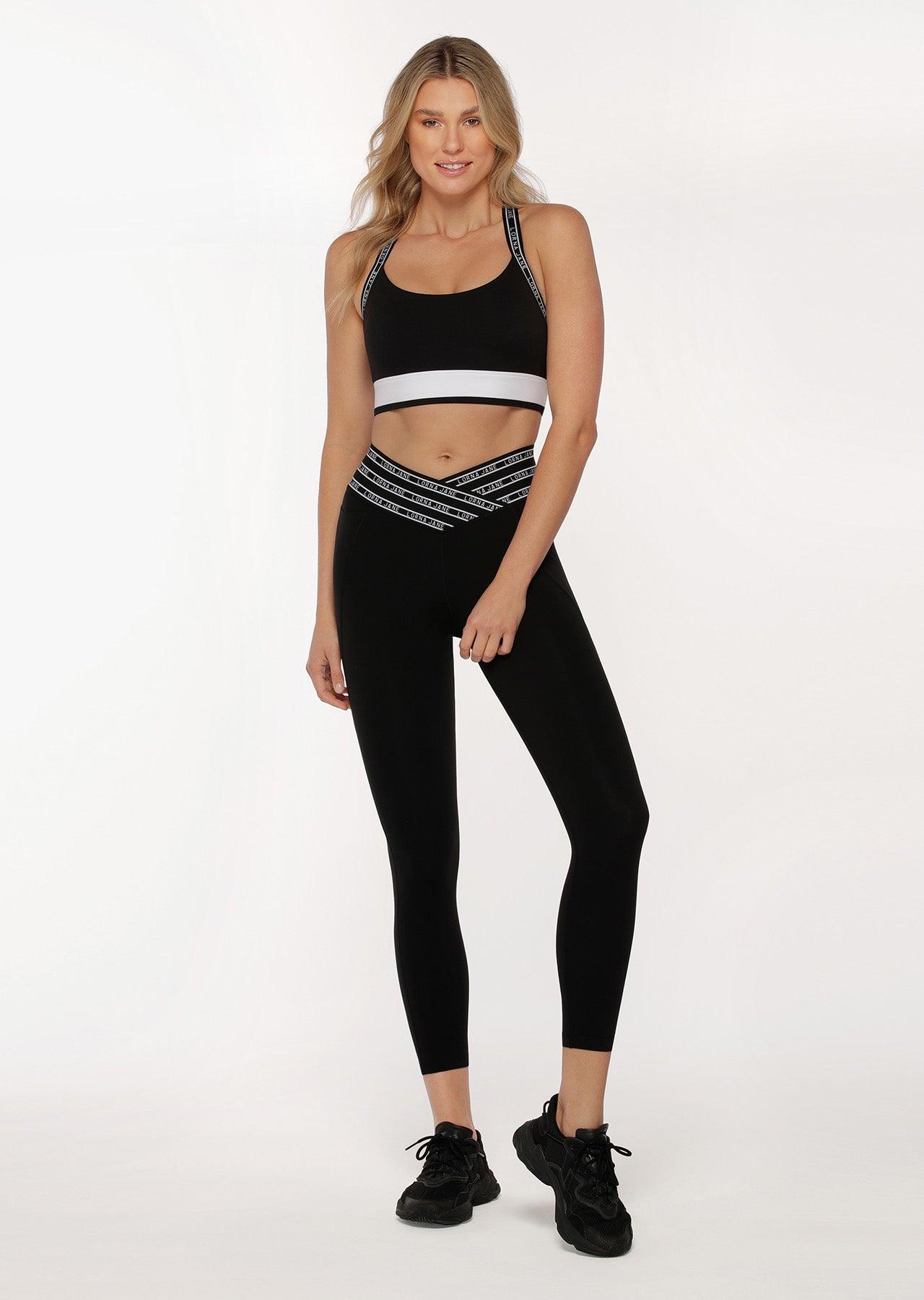Lorna Jane Shock Zone Phone Pocket Ankle Biter Leggings - Black