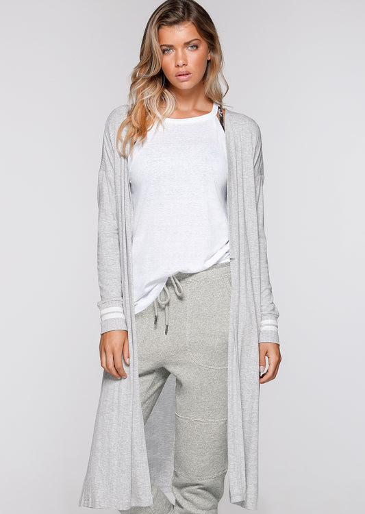 Lorna Jane Sienna Long Line Cardi - Grey Marl