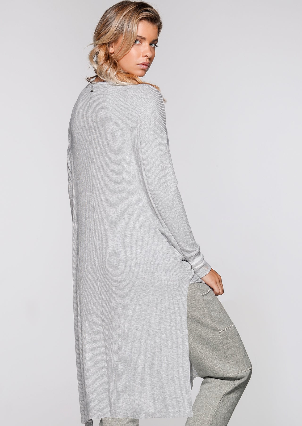 Lorna Jane Sienna Long Line Cardi - Grey Marl