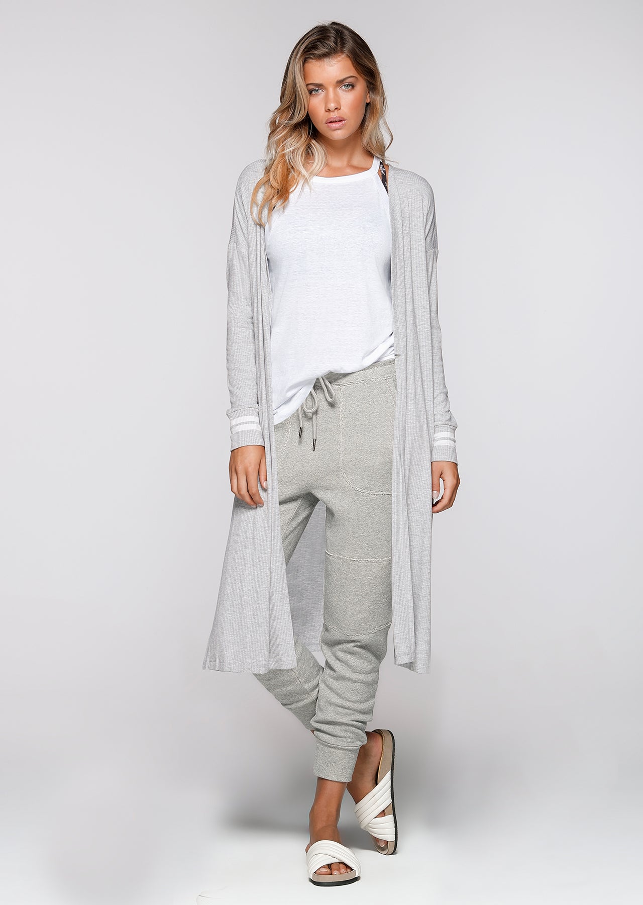 Lorna Jane Sienna Long Line Cardi - Grey Marl
