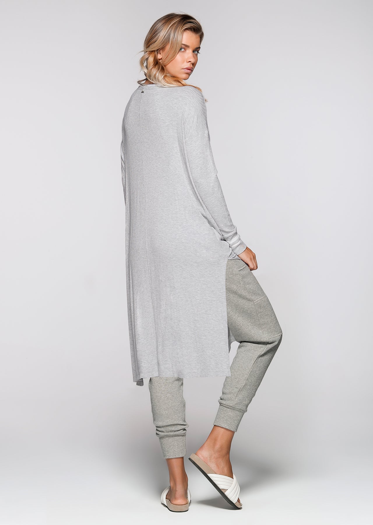 Lorna Jane Sienna Long Line Cardi - Grey Marl