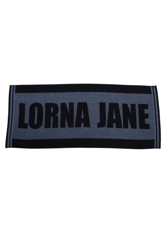 Lorna Jane Sleek Sports Gym Towel - Black/Powder Grey