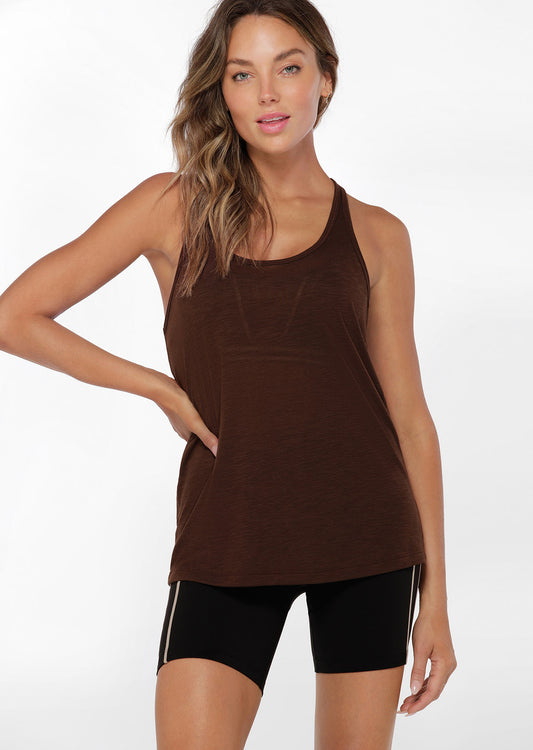 Lorna Jane Slouchy Gym Tank - Espresso