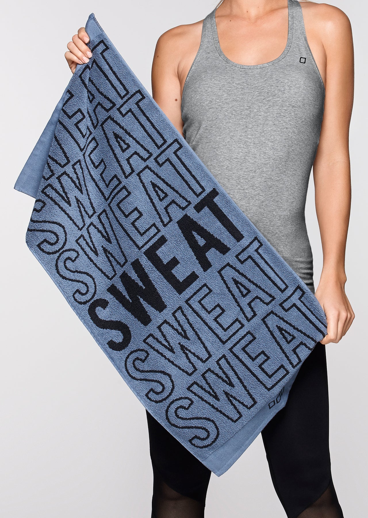 Lorna Jane Smash It Sweat Towel - Powder Grey/Black