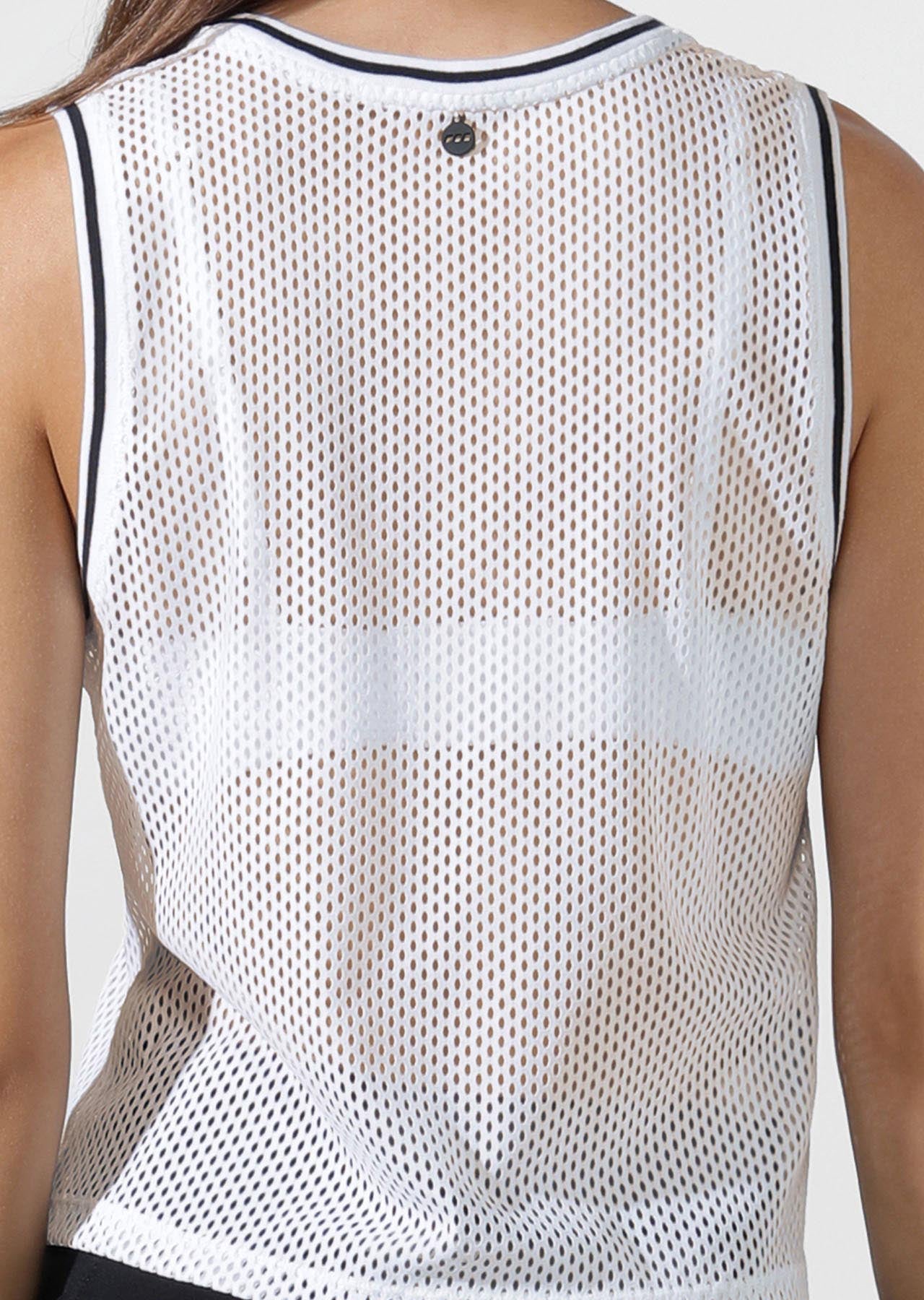 Lorna Jane Socialite Mesh Tank - White