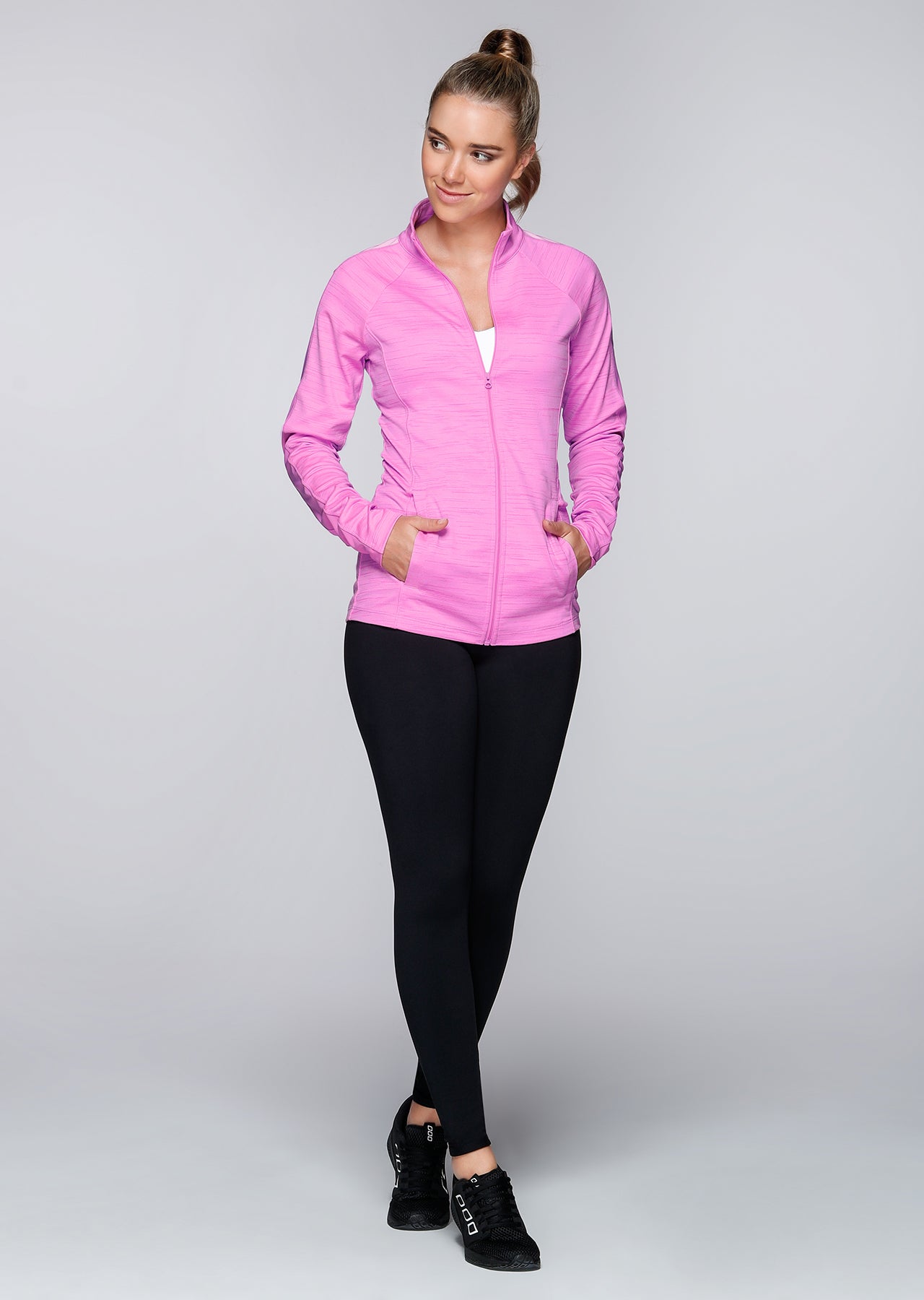 Lorna Jane Sophistication Zip Through - Grape Sorbet Marl