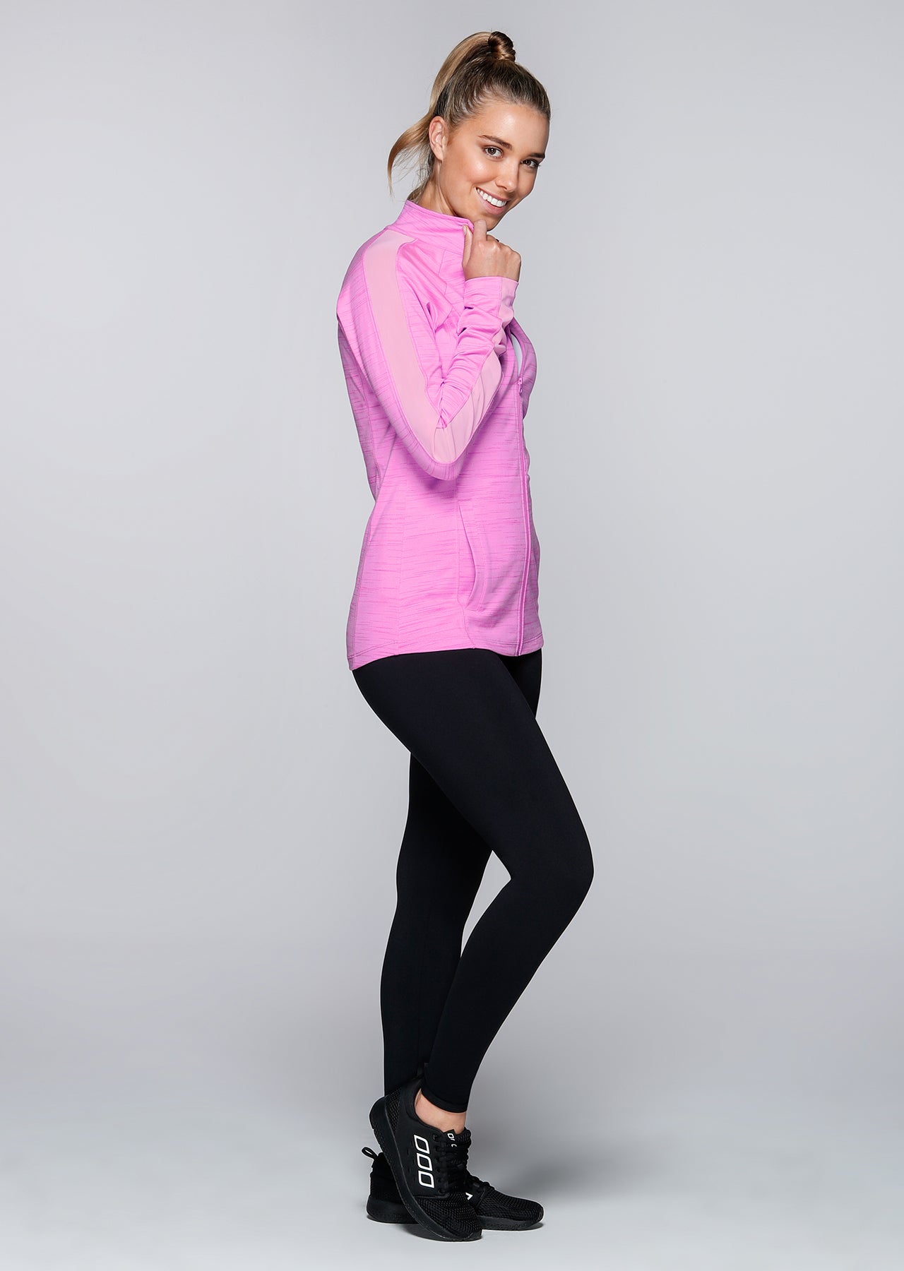 Lorna Jane Sophistication Zip Through - Grape Sorbet Marl