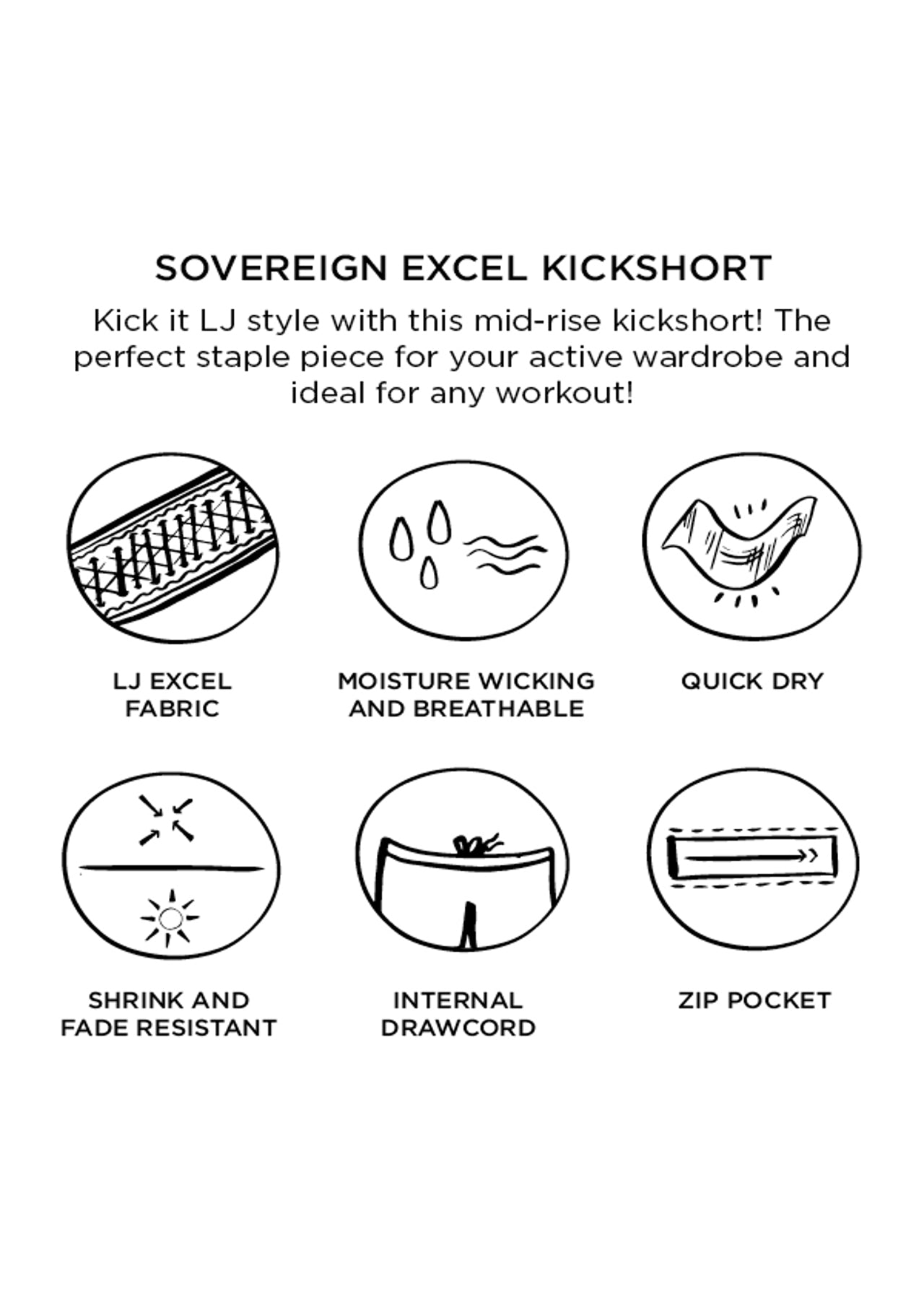 Lorna Jane Sovereign Excel Kickshorts - Mid Grey Marl Stripe