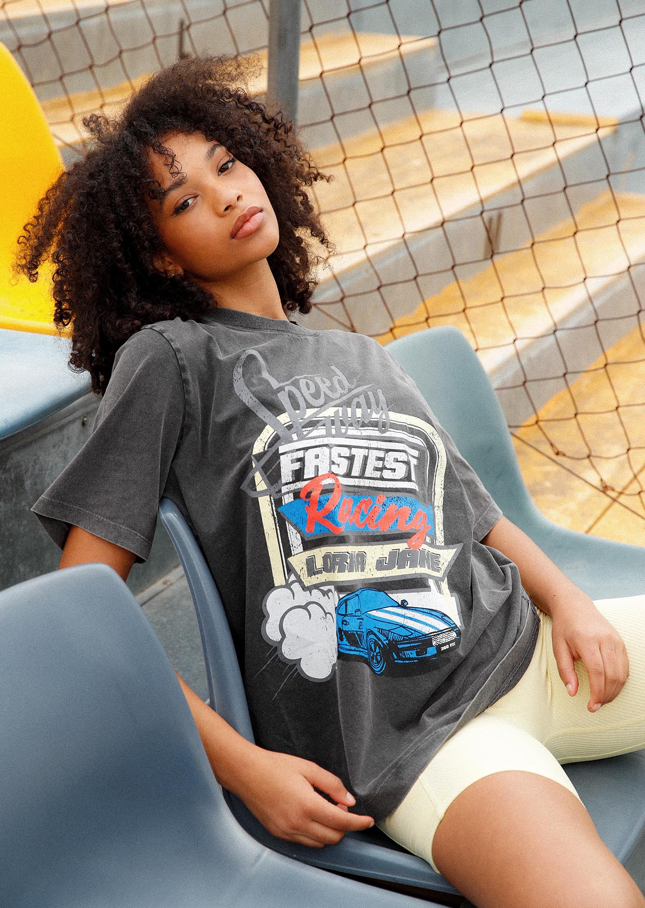 Lorna Jane Speedway Relaxed Tee - Washed Black