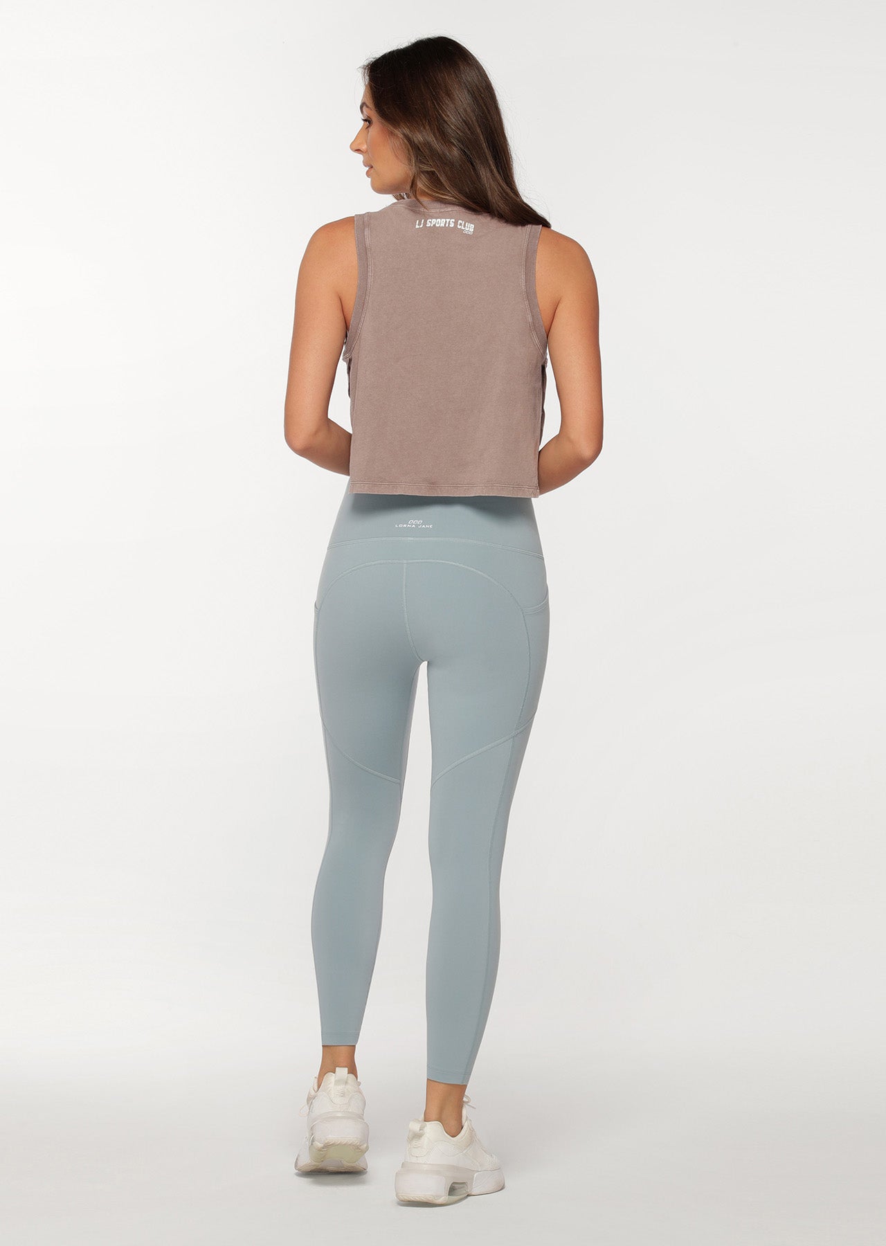 Lorna Jane Split Tank - Washed Bone