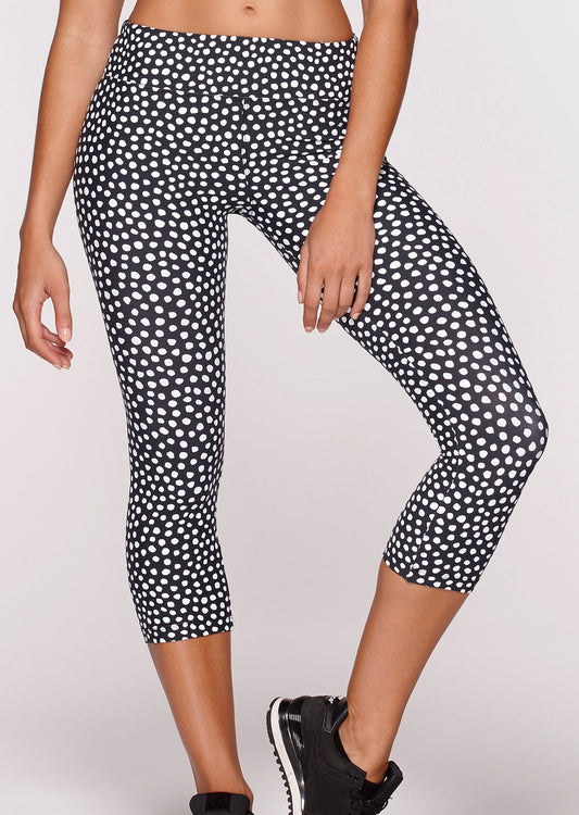 Lorna Jane Spot Me 7/8 Tight - Black/White