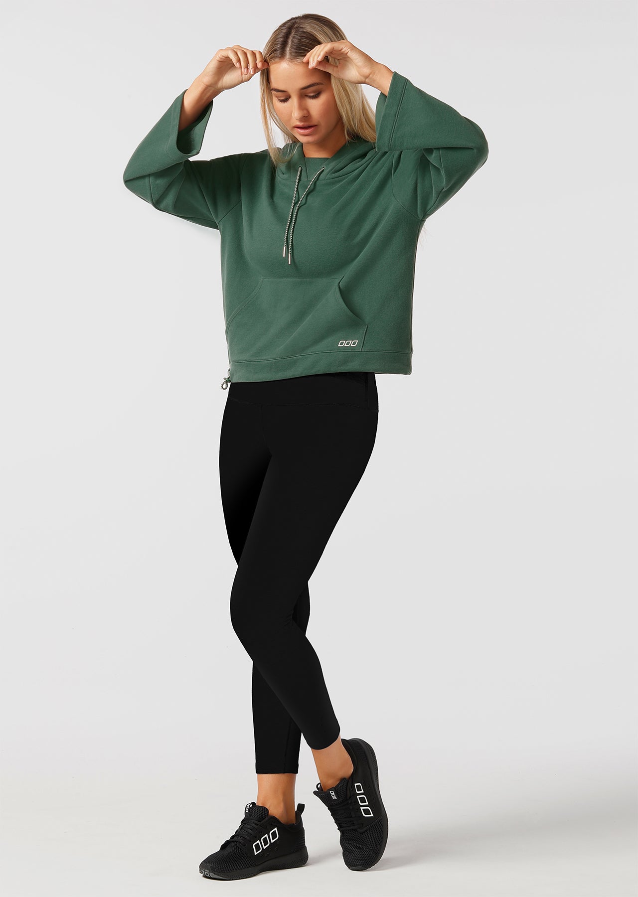 Lorna Jane Squad Cropped Hoodie - Bottle Green