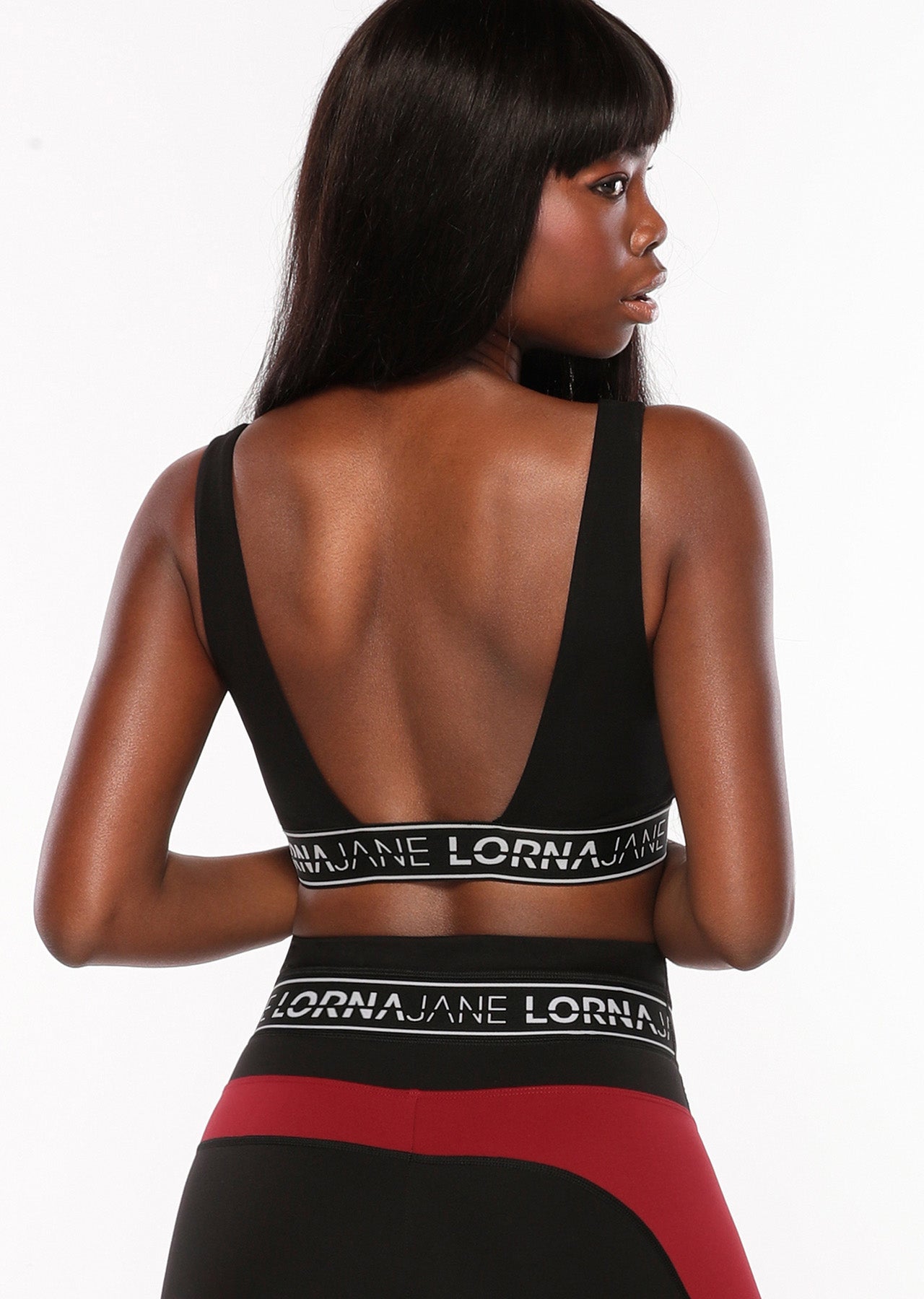 Lorna Jane Square Neck Sports Bra - Black