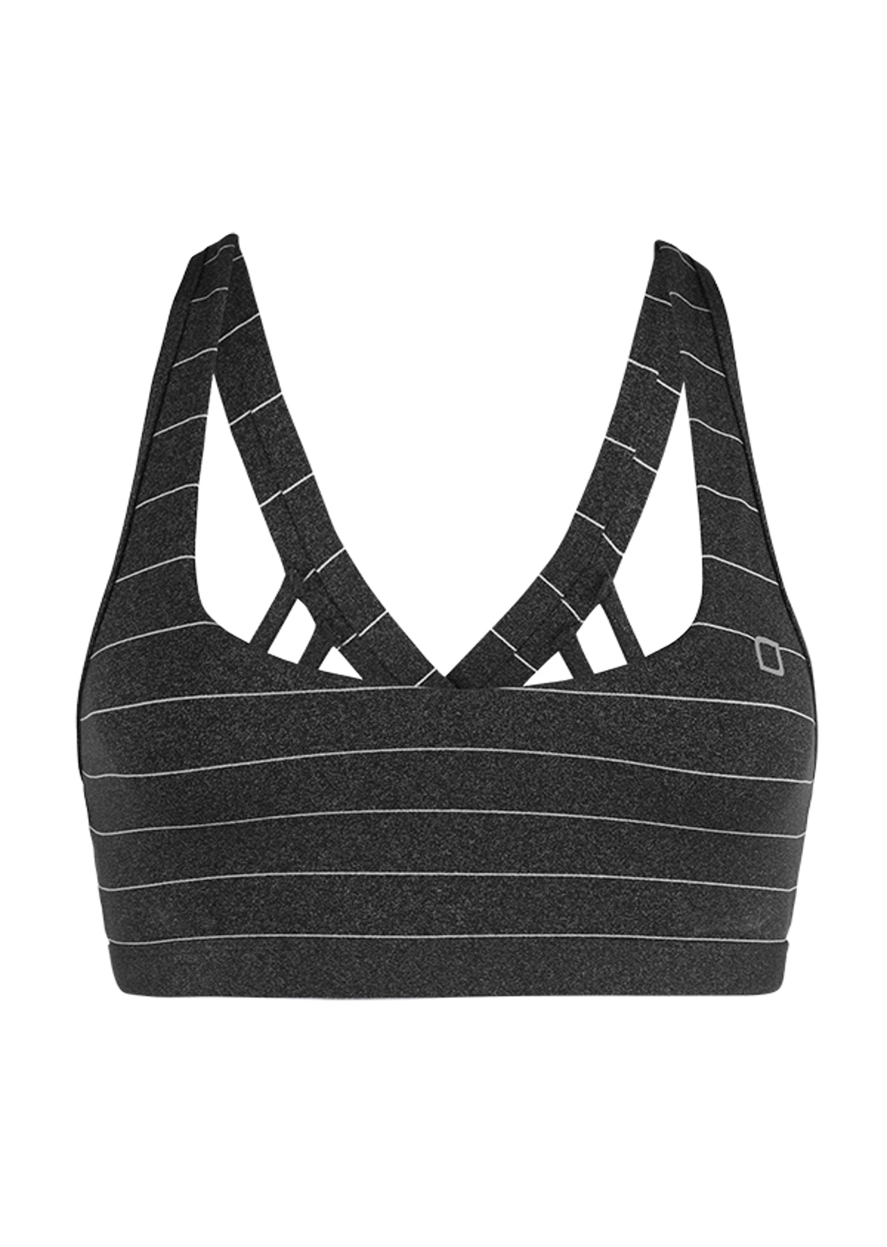 Lorna Jane Stacey Sports Bra - Black Marl Stripe