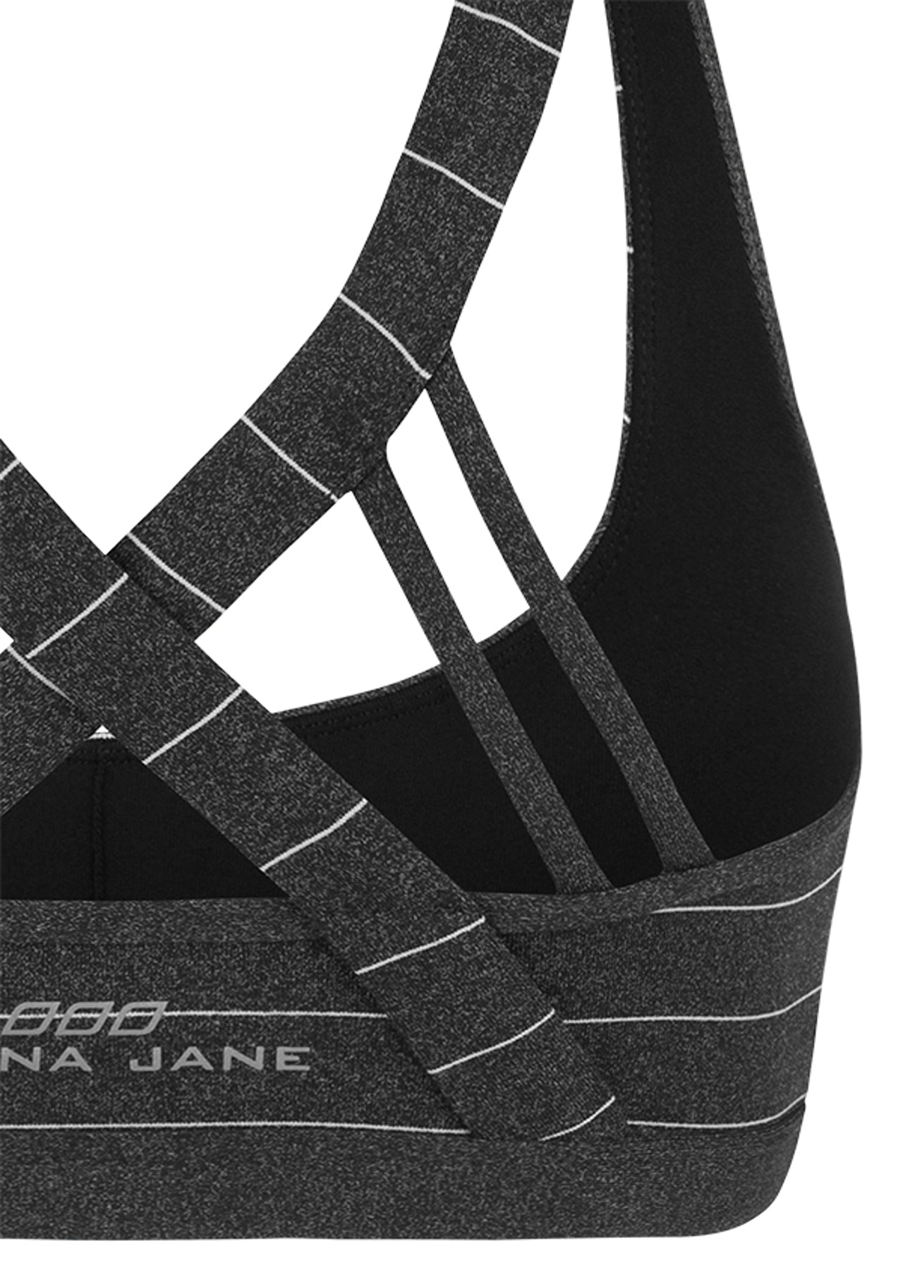 Lorna Jane Stacey Sports Bra - Black Marl Stripe