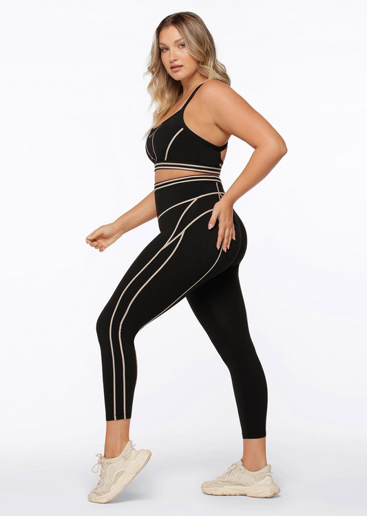 Lorna Jane Stacked Core Stability Ankle Biter Leggings - Black