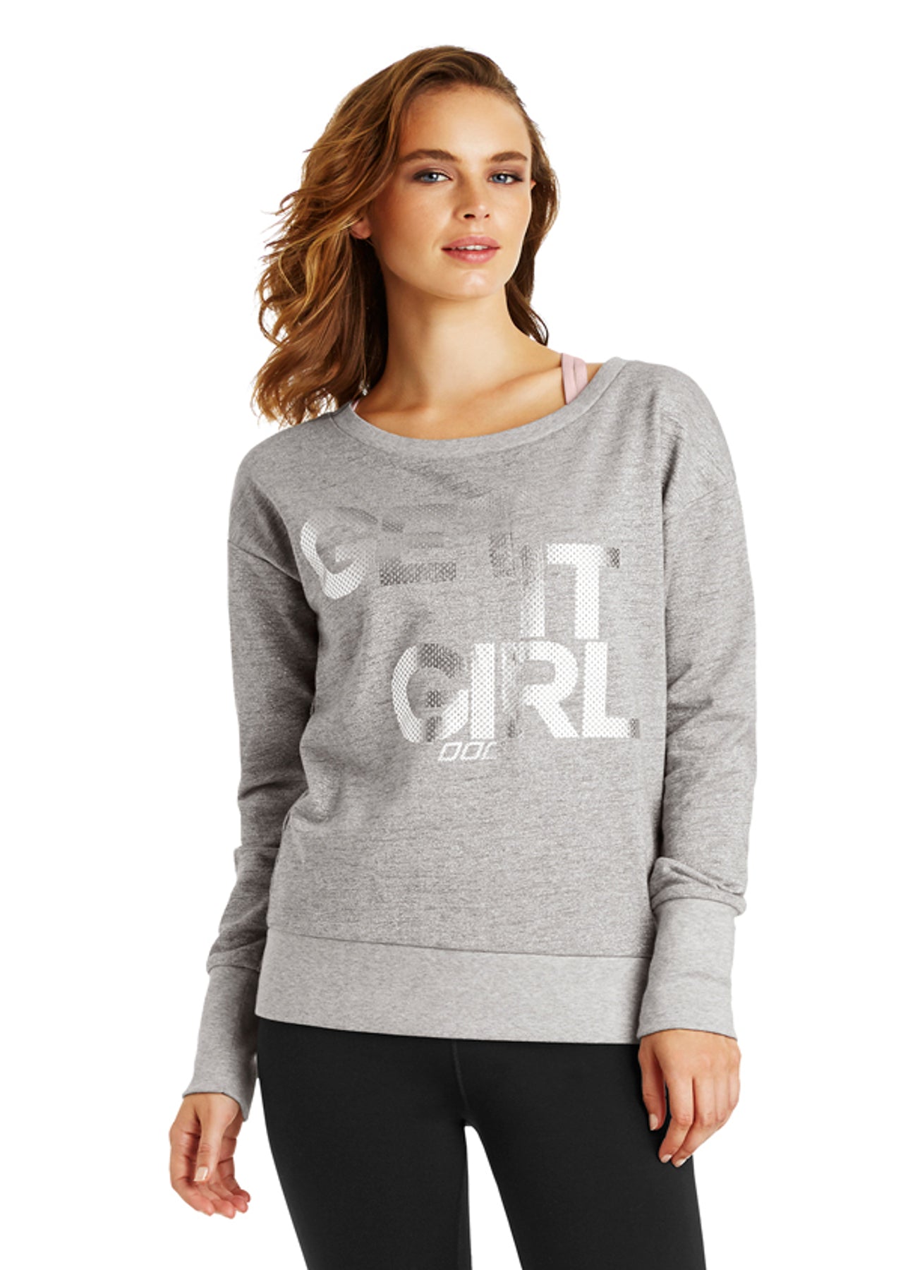 Lorna Jane Starlight L/Slv Sweat - Grey Marl Sparkle