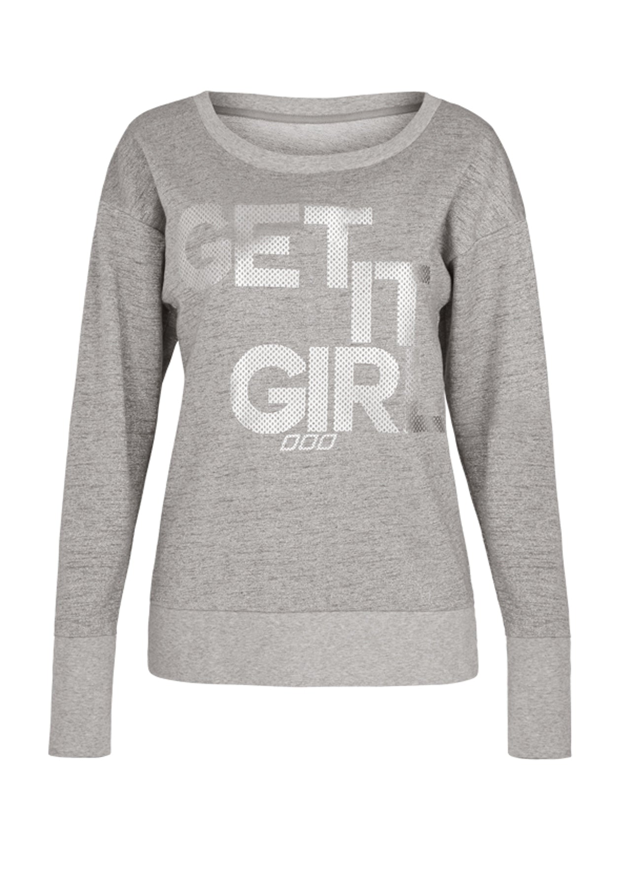 Lorna Jane Starlight L/Slv Sweat - Grey Marl Sparkle