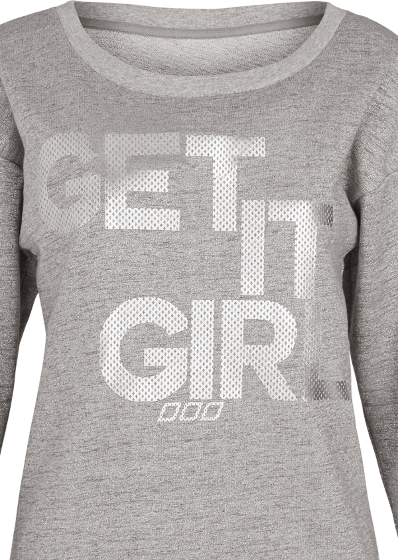 Lorna Jane Starlight L/Slv Sweat - Grey Marl Sparkle