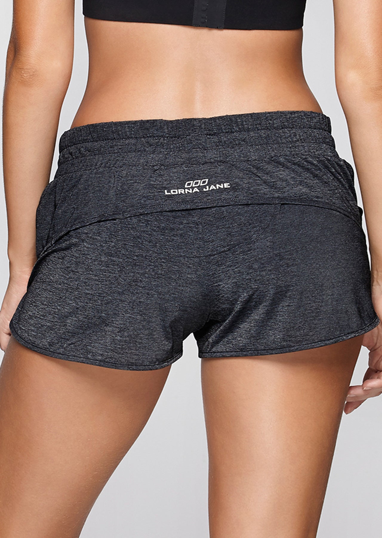 Lorna Jane Stay Cool Run Shorts - Char Marl