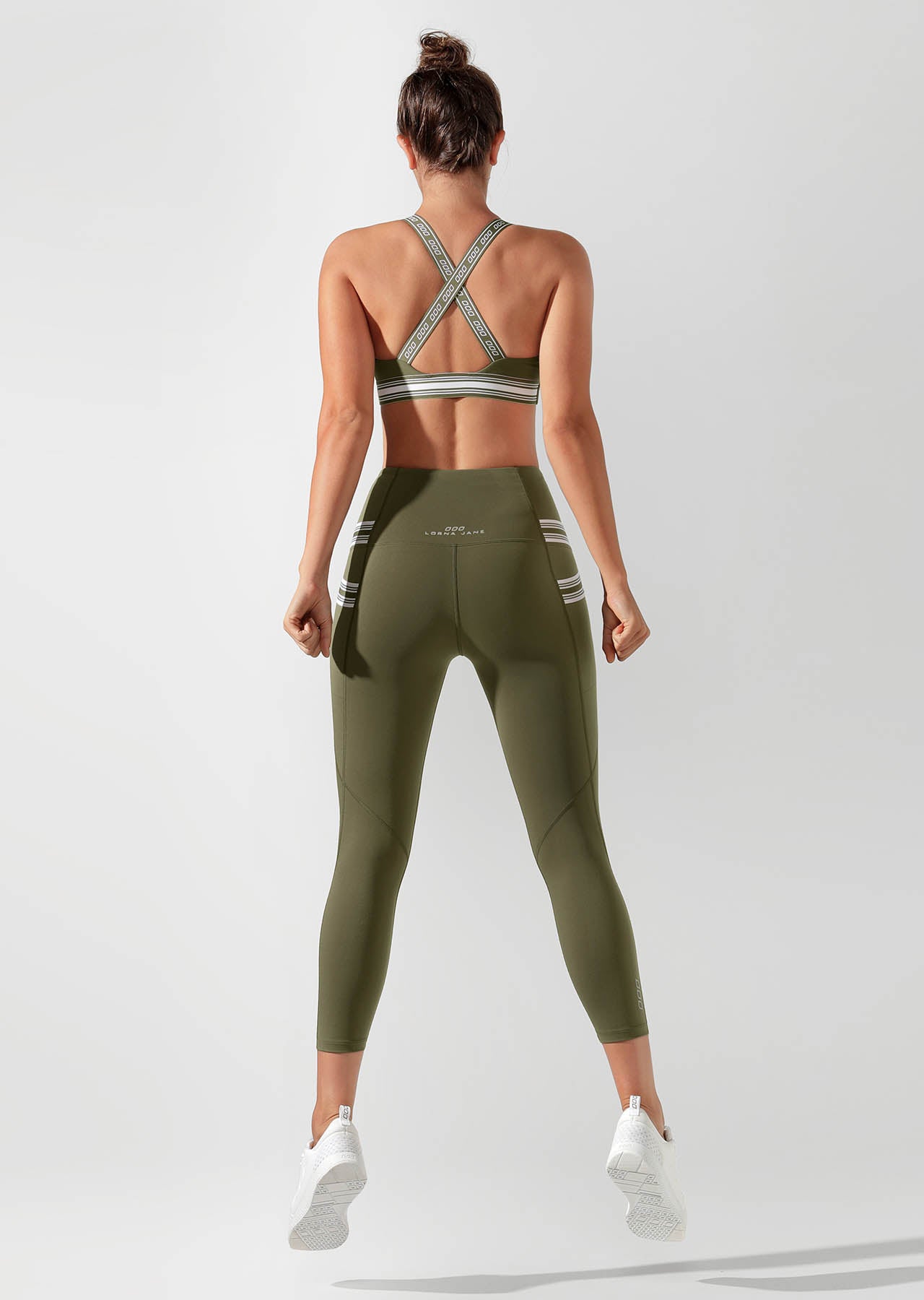 Lorna Jane Stop The Drop Sports Bra - Pale Olive