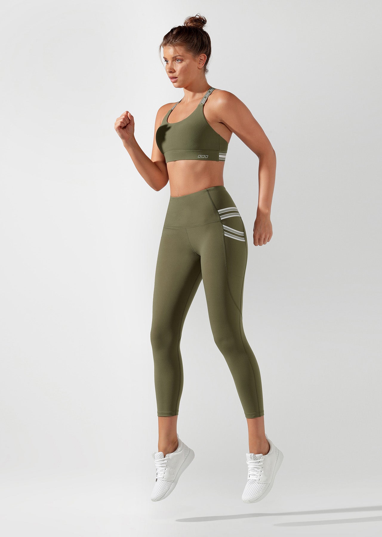 Lorna Jane Stop The Drop Sports Bra - Pale Olive