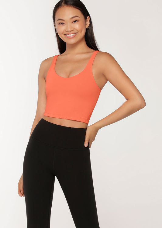 Lorna Jane Streamline Active Cropped Tank - Satsuma