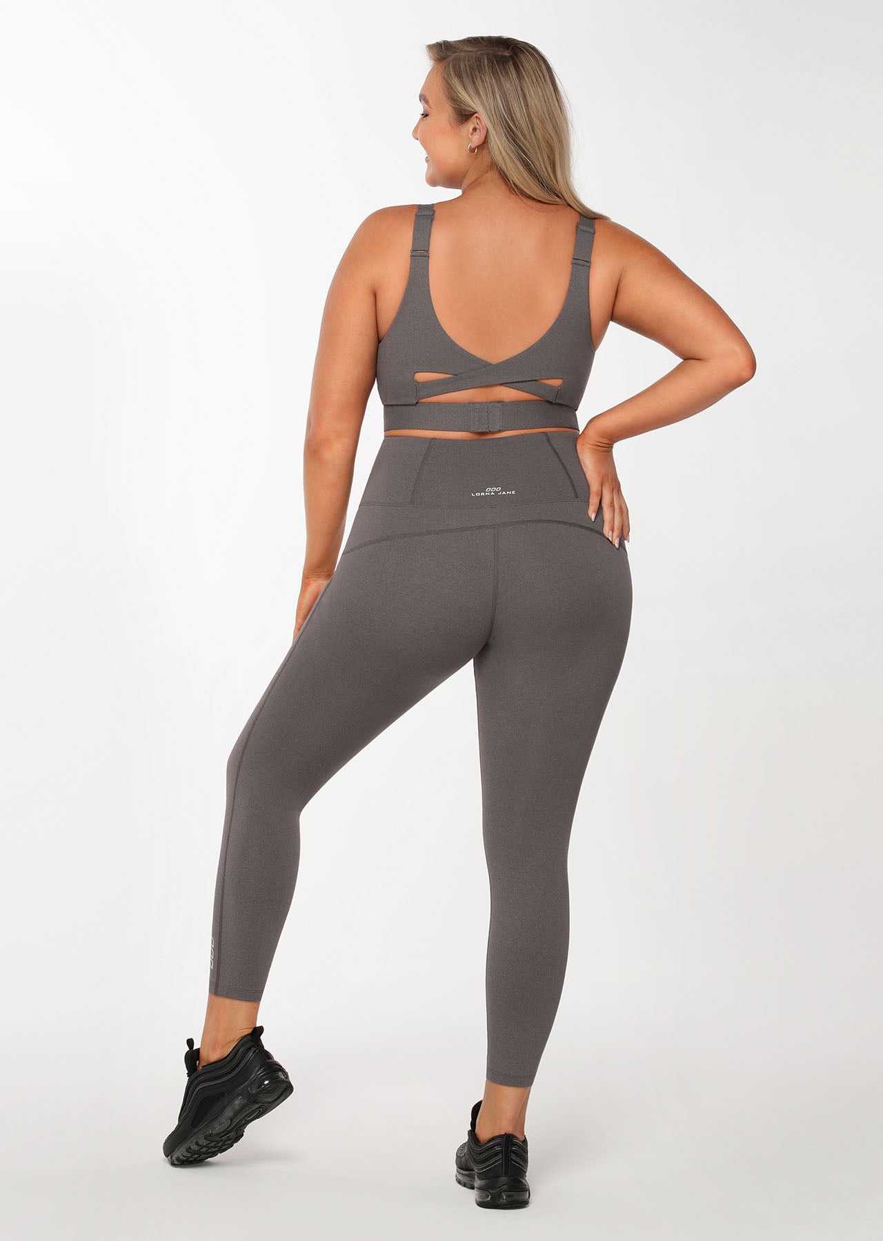 Lorna Jane Streamline Ankle Biter Leggings - Char Marl