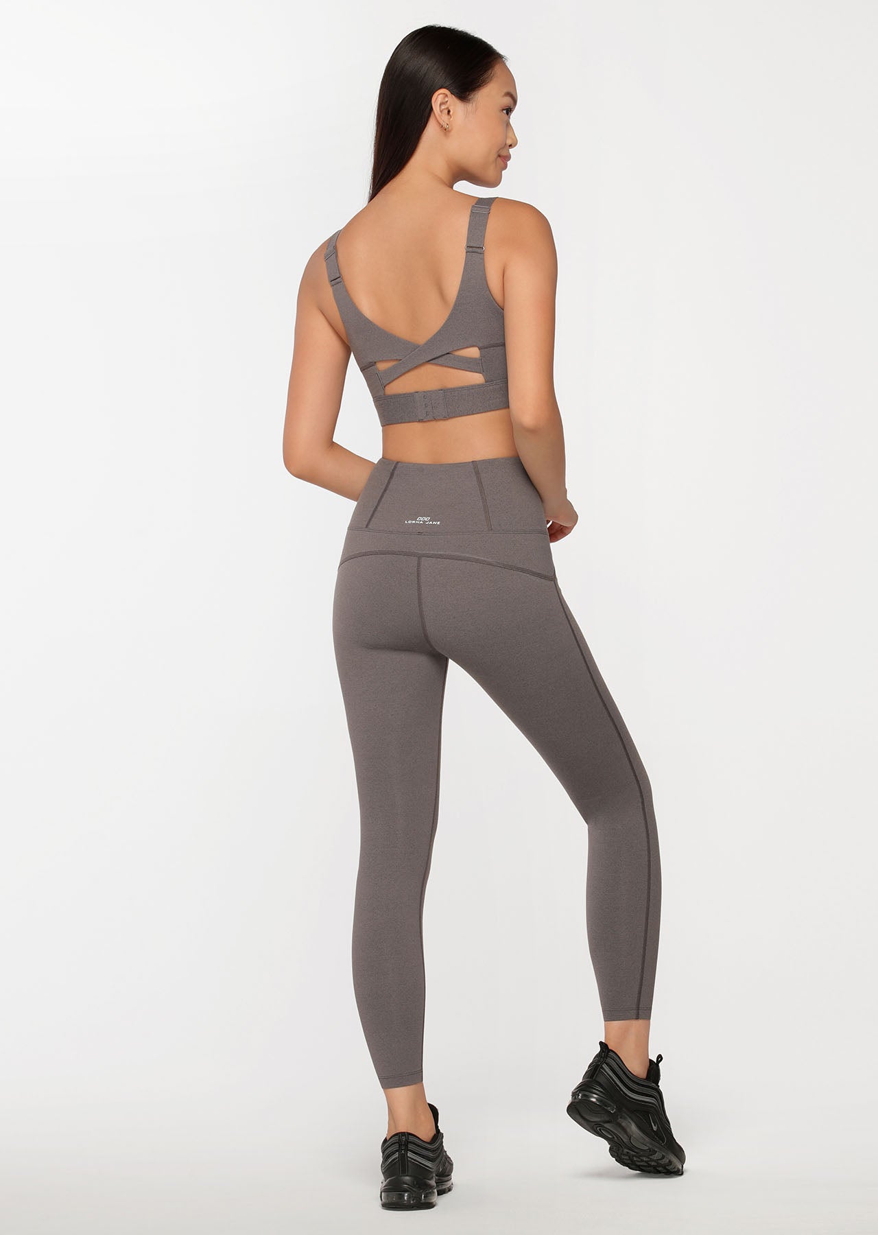 Lorna Jane Streamline Ankle Biter Leggings - Char Marl
