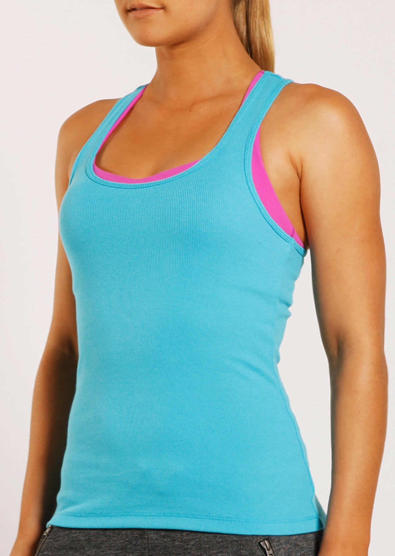 Lorna Jane String Tank - Baia Blue